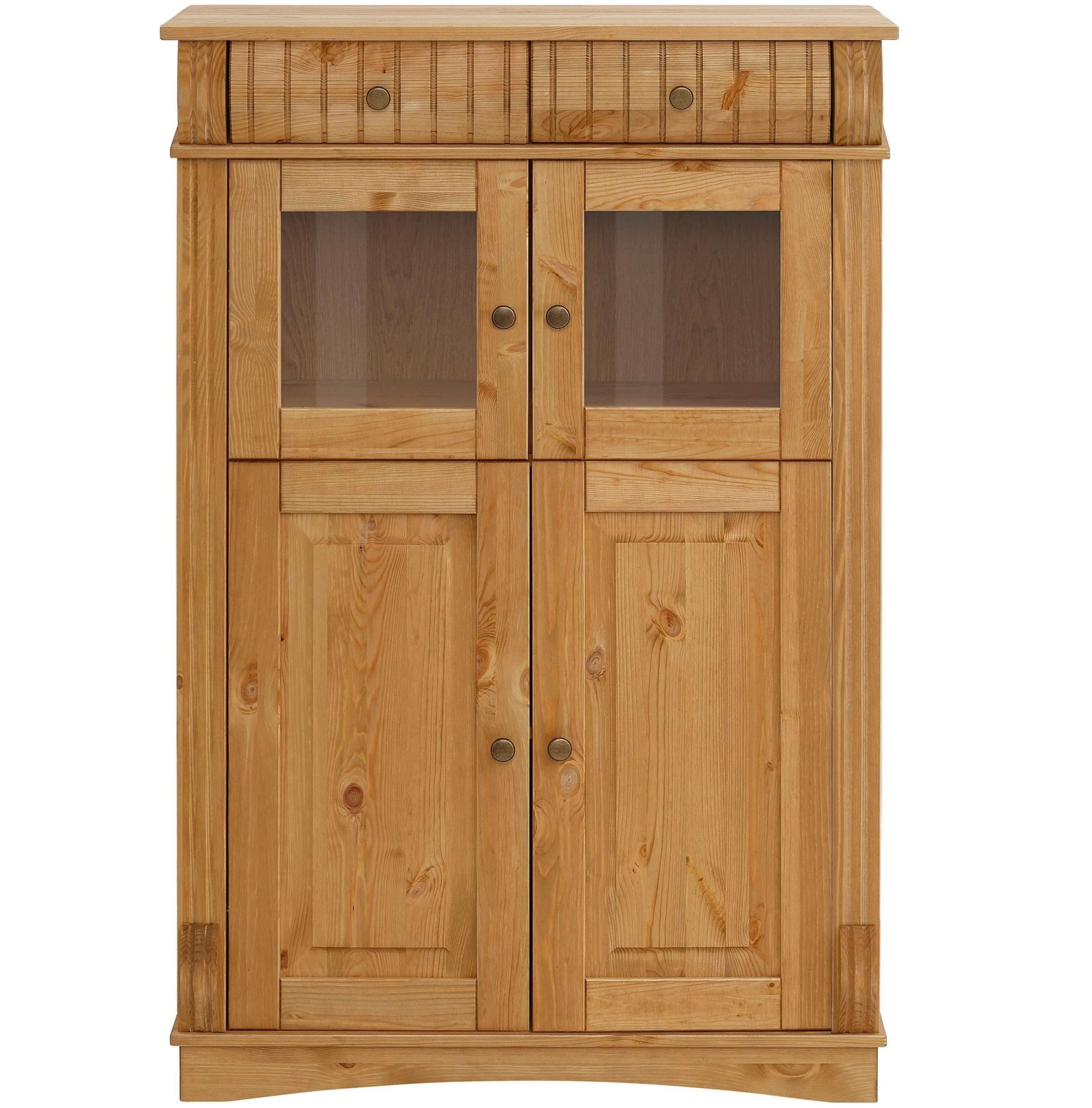 OTTO home Highboard "Teresa Mini-Vitrine mit Glastüren und 2 Schubkästen" K günstig online kaufen