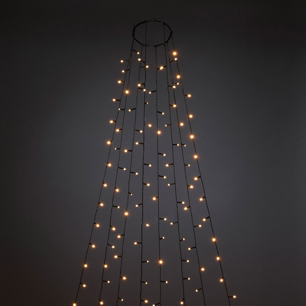 KONSTSMIDE LED-Baummantel »Weihnachtsdeko aussen, Christbaumschmuck, 8h Timer, vormontiert«, Ring Ø 15, 8 Stränge à 50 bernsteinfarbene Dioden, mit Glimmereffekt