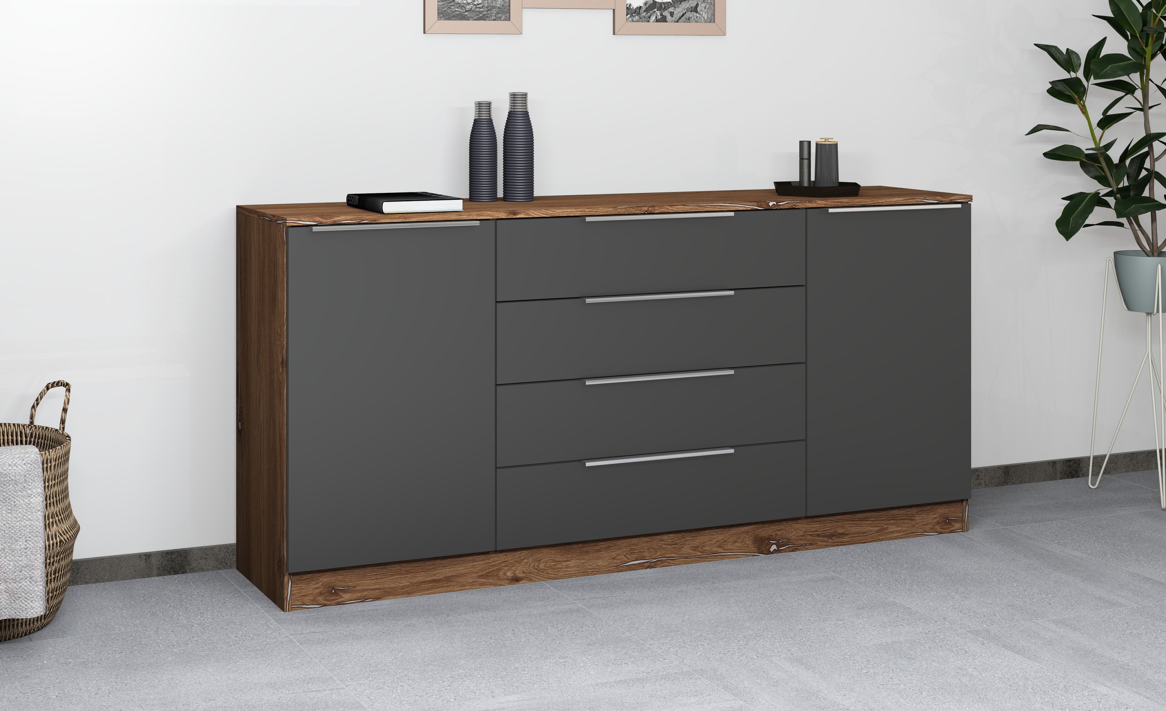 borchardt Möbel Kommode "Oliva, Kommode mit Metallgriffen" mit 4 Schubkäste günstig online kaufen