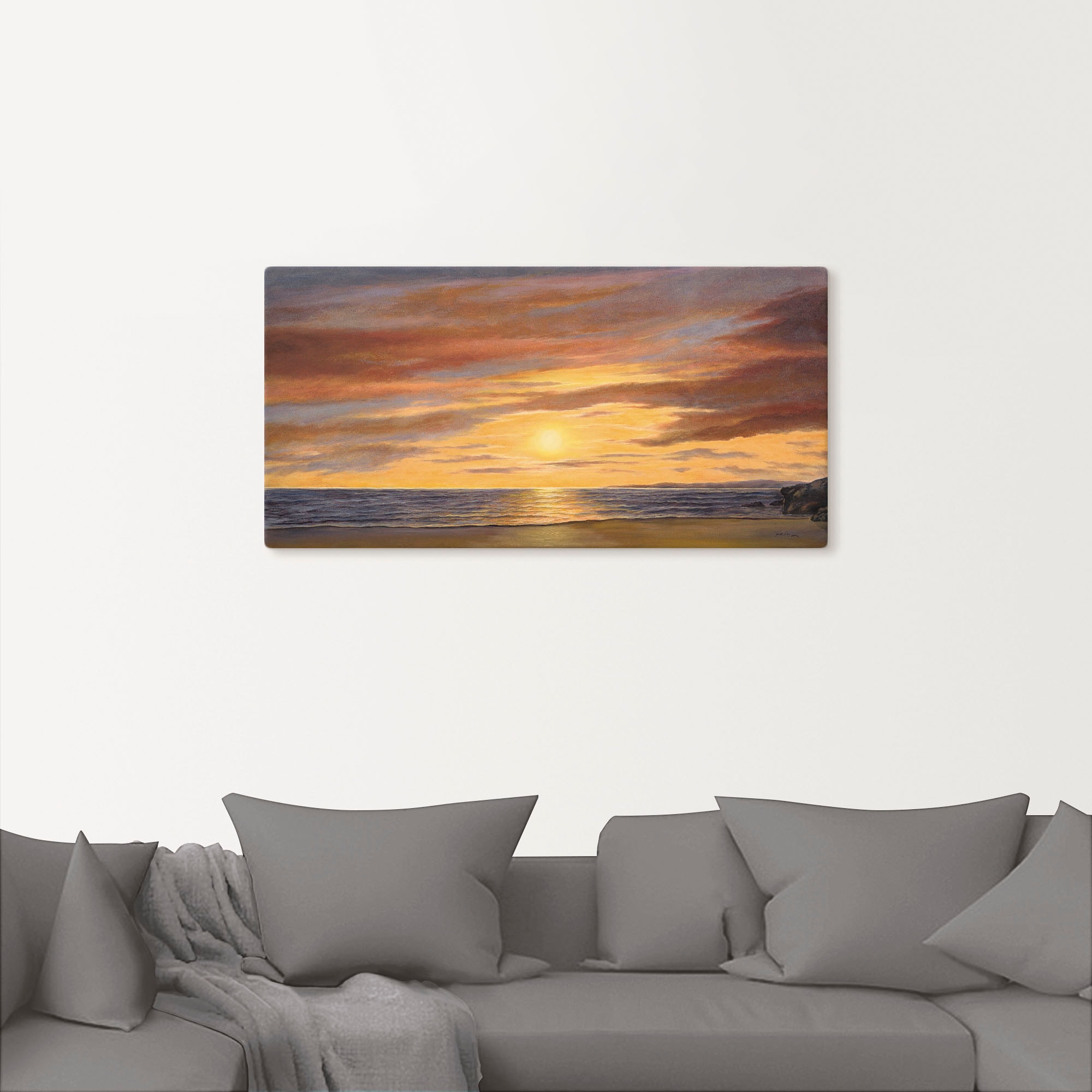 Artland Wandbild »Sonne am Strand«, Strand, (1 St.), als Alubild, Outdoorbild, Leinwandbild, Poster, Wandaufkleber