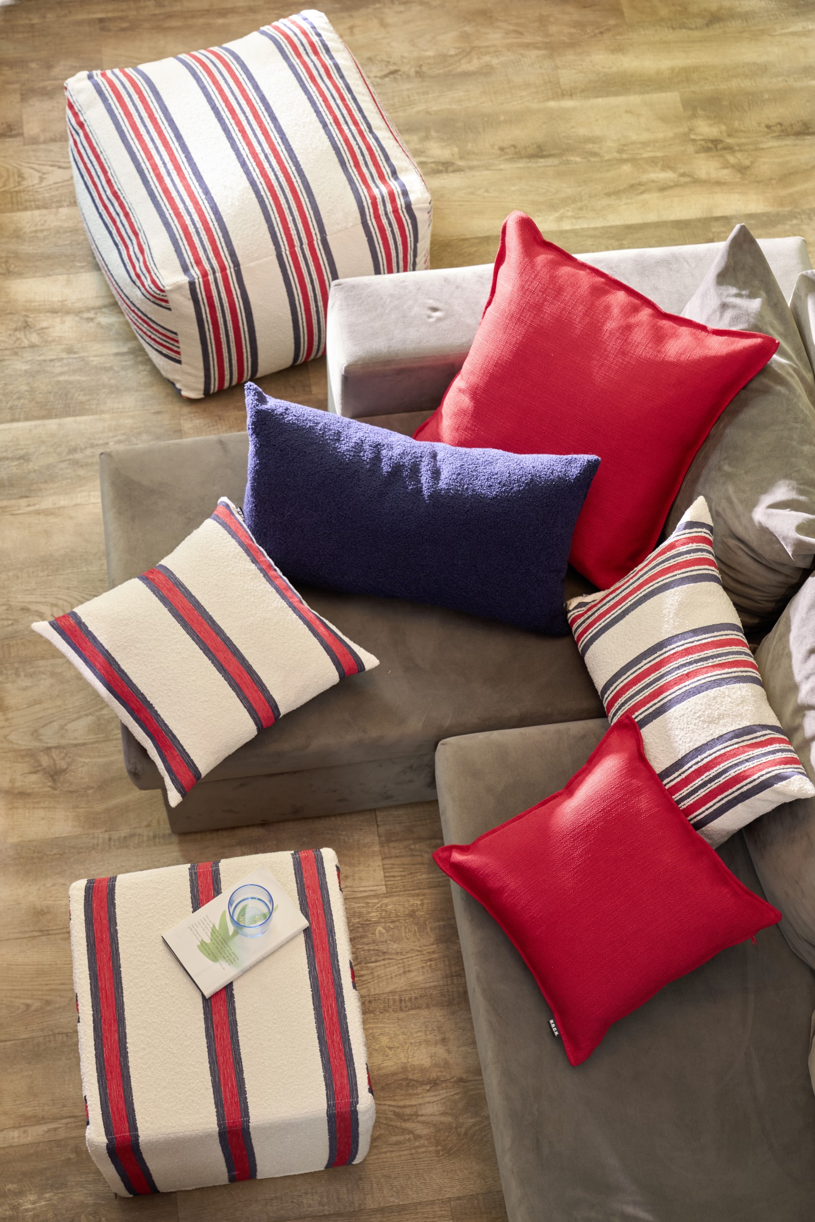 Thumbnail - H.O.C.K. Dekokissen "Sera Uno" Sofakissen inkl. Füllung, 50x50cm, Dekokissen, gestreift