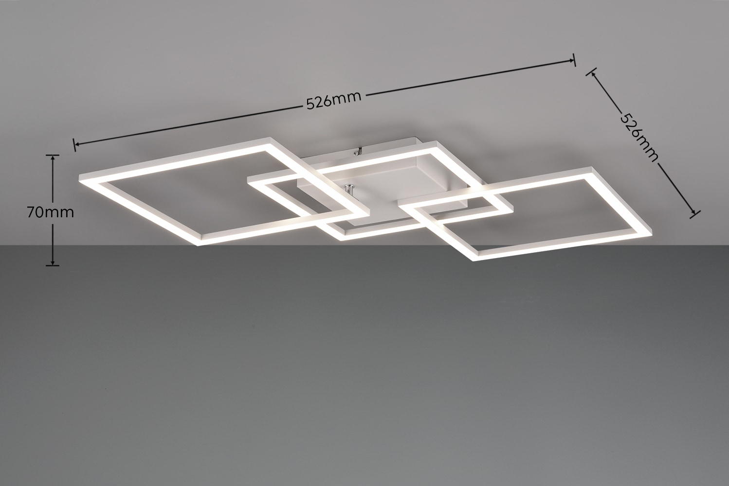 my home LED Deckenleuchte »ANTJE, Deckenlampe, schwenkbare LED-Rechtecke«, 3 flammig, Leuchtmittel LED-Board | LED fest integriert, Wand- und Deckenmontage möglich