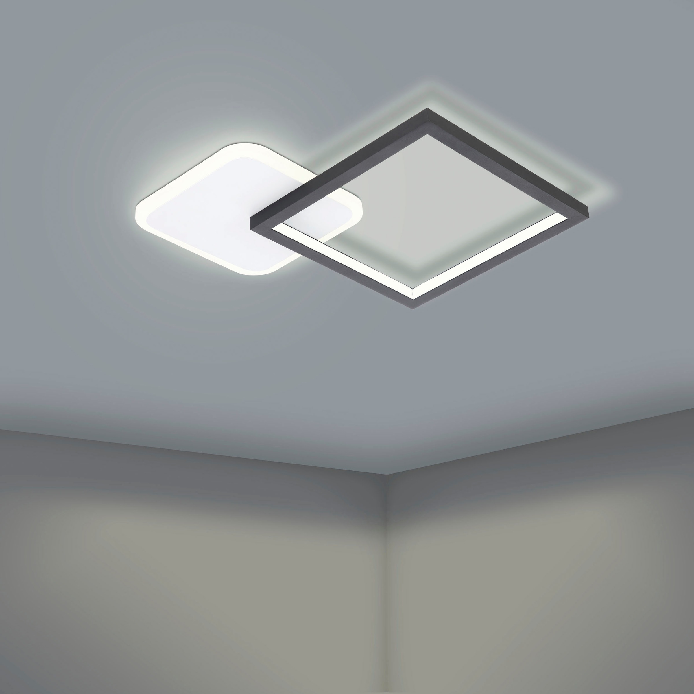 EGLO LED-Deckenleuchte »GAFARES« in schwarz und weiß aus Alu, Stahl / inkl. LED fest integriert - 15 Watt