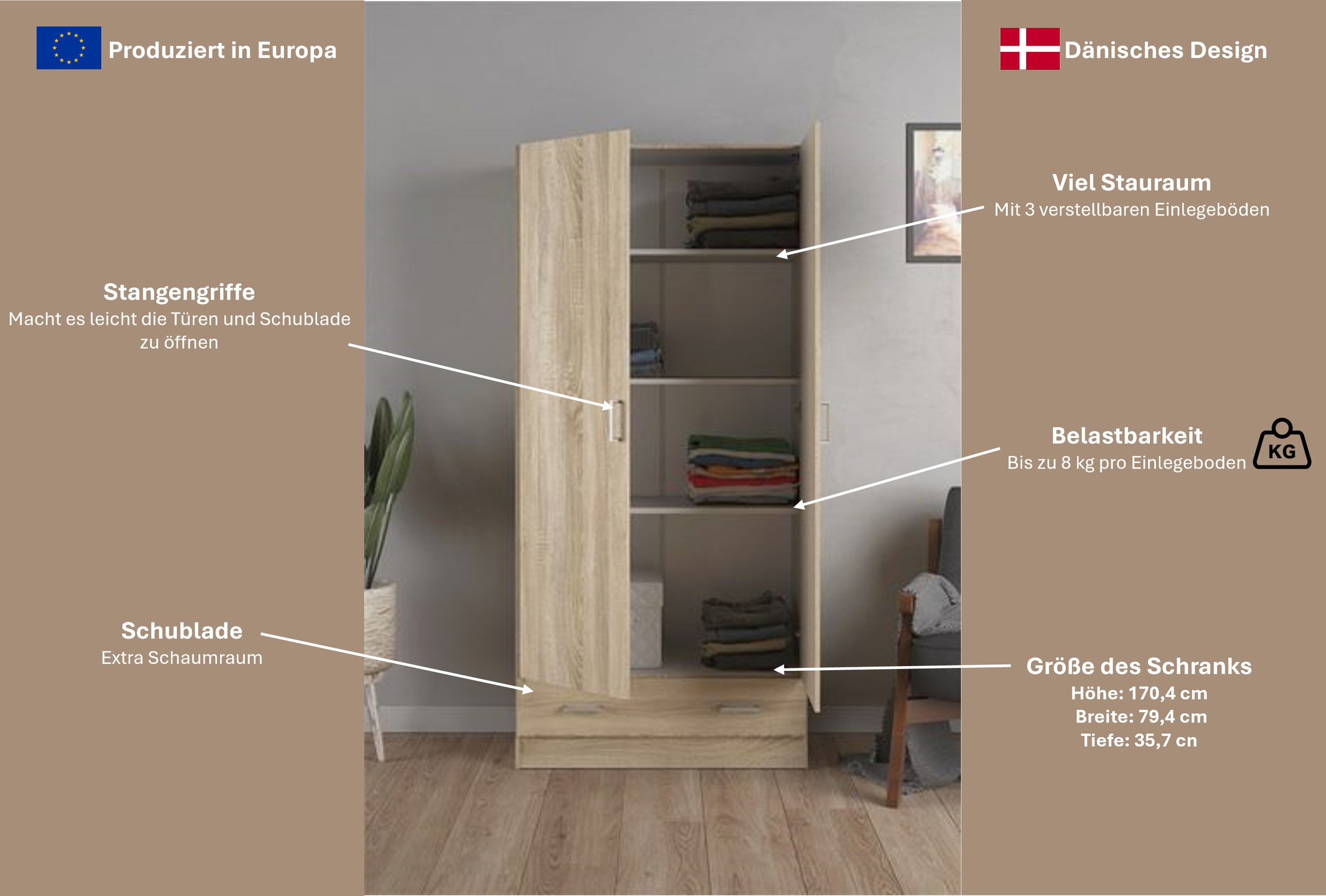 INOSIGN Kleiderschrank "Space Drehtürenschrank, Aufbewahrung Kasten Schrank günstig online kaufen