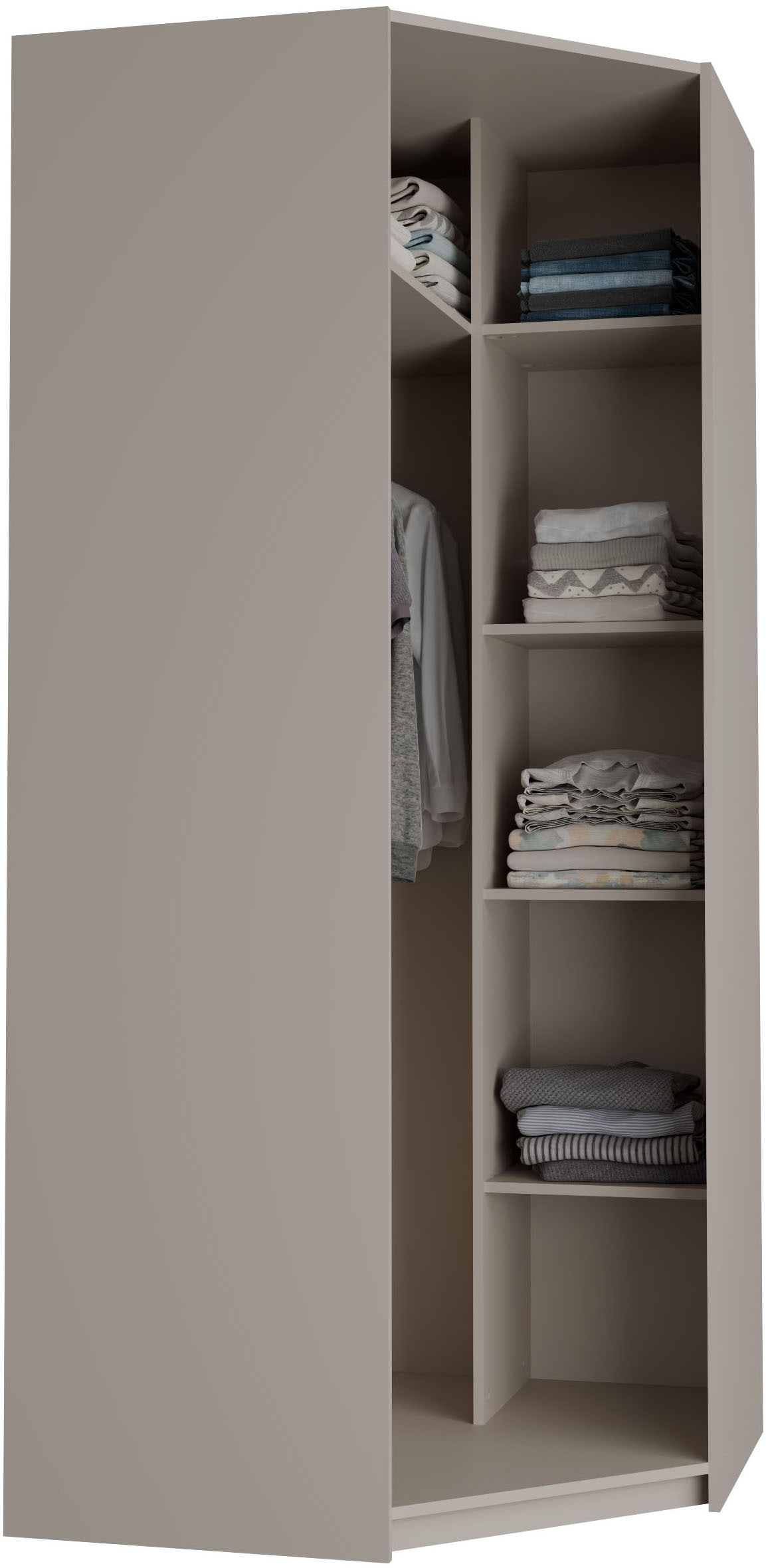 FORTE Eckkleiderschrank »Oak Squere« B/H/T 88,5/197,4/88,5 cm Eckschrank, Softclose, inklusive Beleuchtung