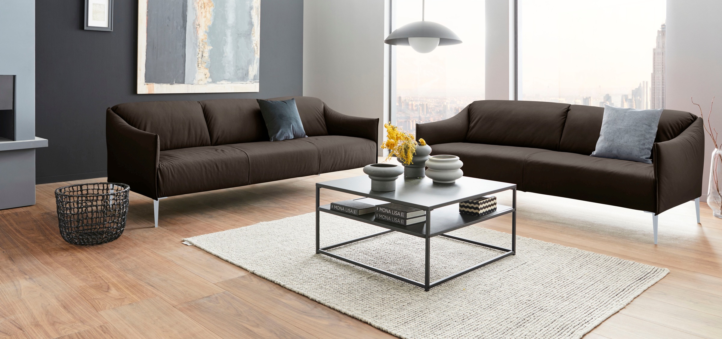 W.SCHILLIG 2,5-Sitzer »sally«, mit Metallfüßen in Silber matt, Breite 194 cm