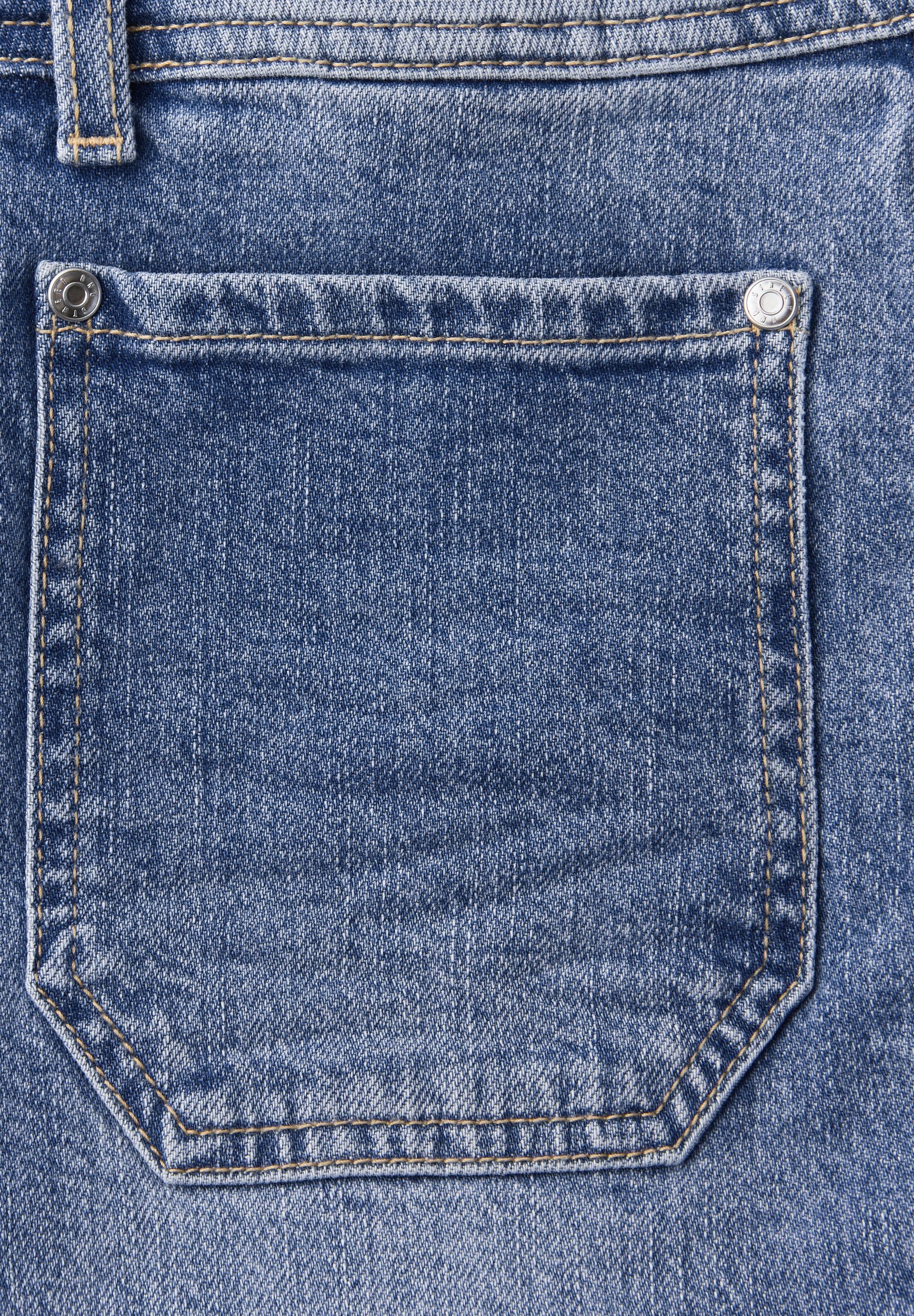 Comfort-fit-Jeans STREET ONE, Damen, Gr. 28, Länge 28, mid blau washed, Jeans, 98% Baumwolle, 2% Elasthan, unifarben, knöchelfrei, Jeans, aus Baumwolle mit Stretchanteil 3