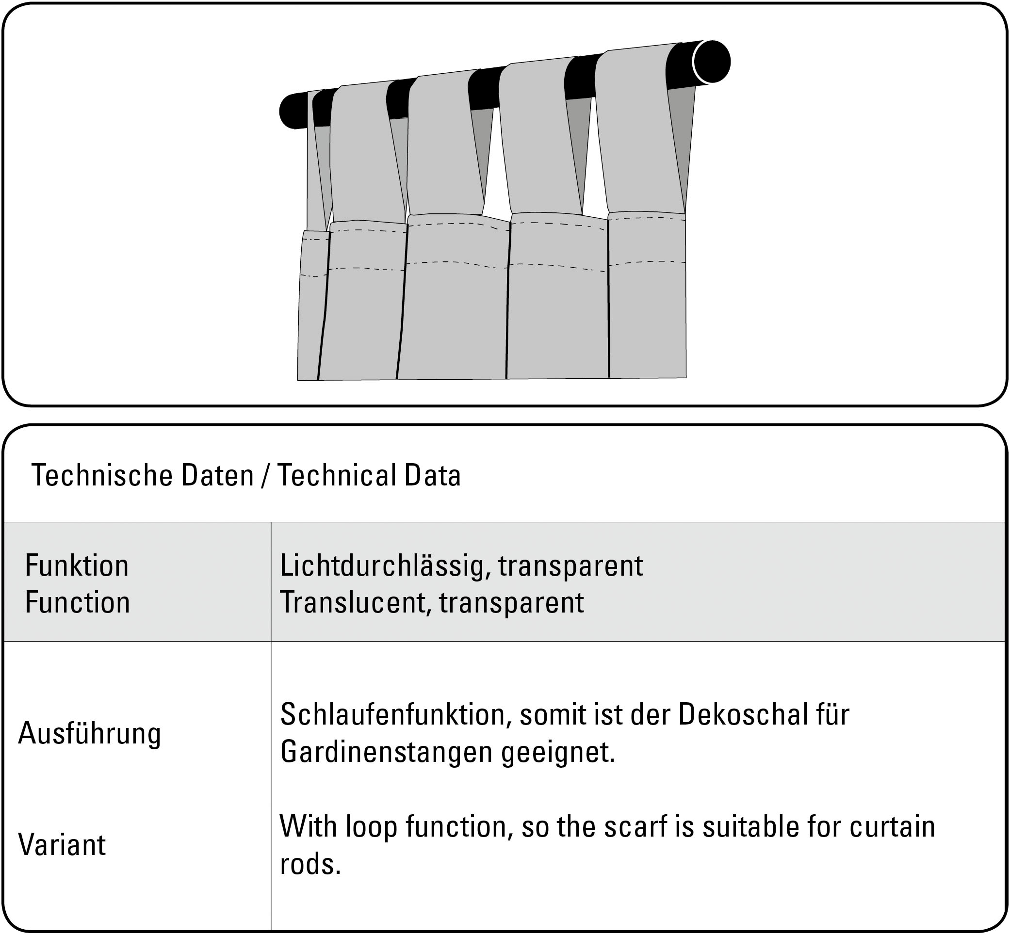 Gardine »Schal Voile mit Flockprint Pusteblume«, (1 St.), mit Schlaufen