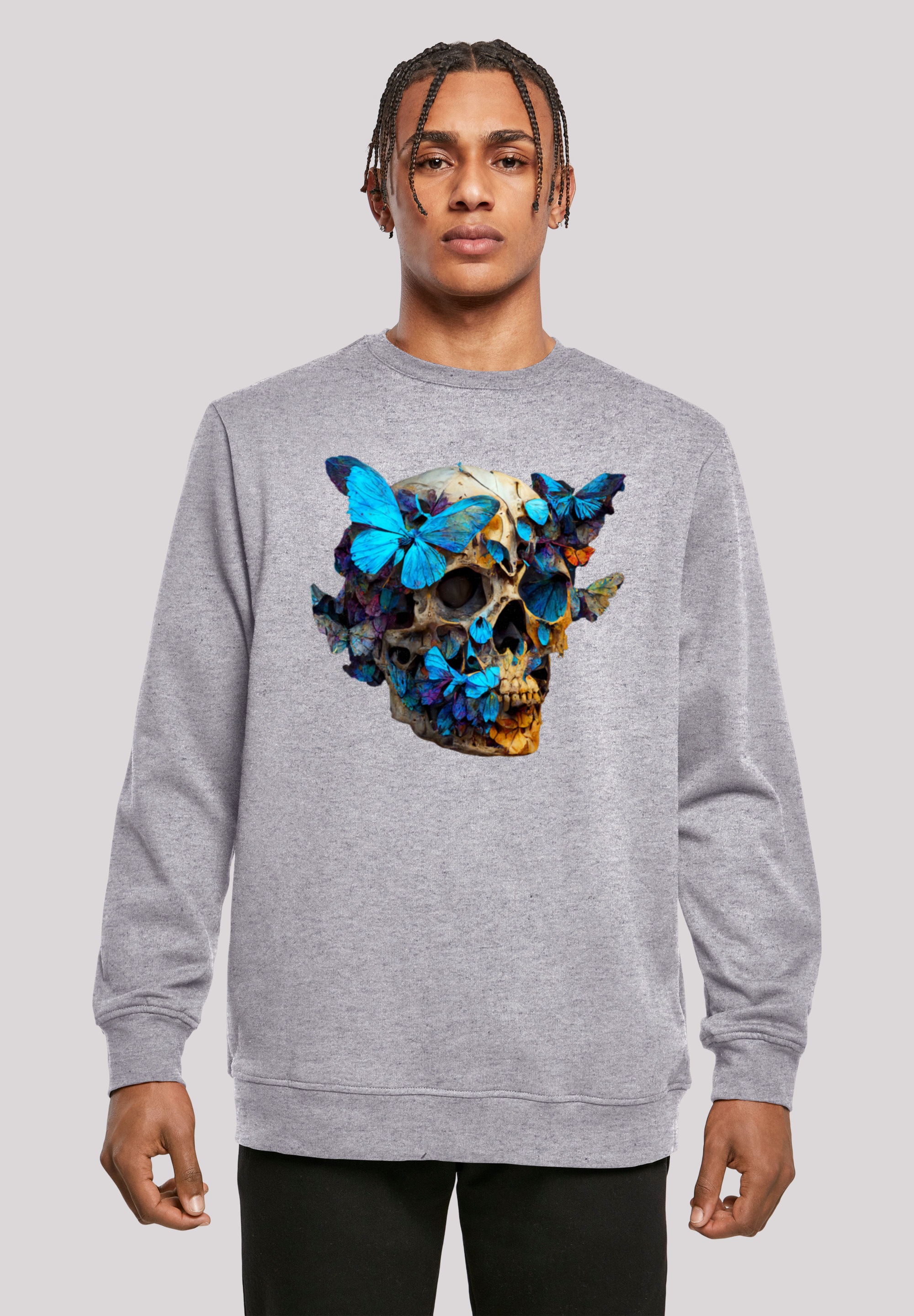 F4NT4STIC Kapuzenpullover "Schmetterling Skull CREW", Print