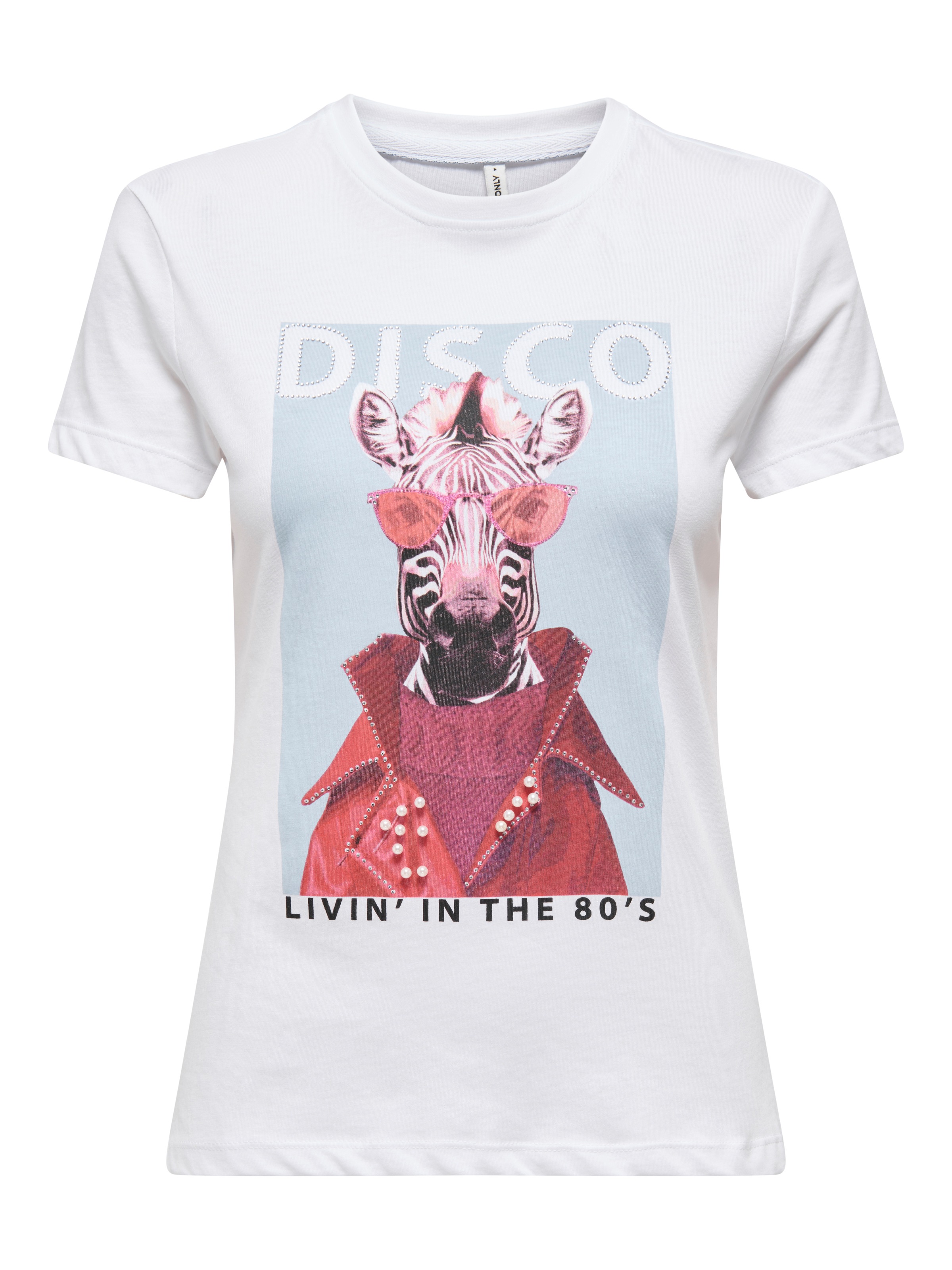 ONLY Kurzarmshirt "ONLVIBE LIFE S/S GLASSES TOP BOX JRS" Baumwolle, regular günstig online kaufen