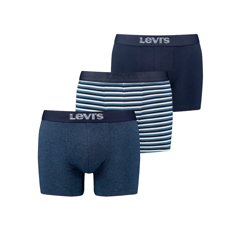 Levi's® Boxershorts, (Packung, 3 St.), LEVIS MEN GIFTBOX DENIM STRIPE BOXER BRIEF 3P