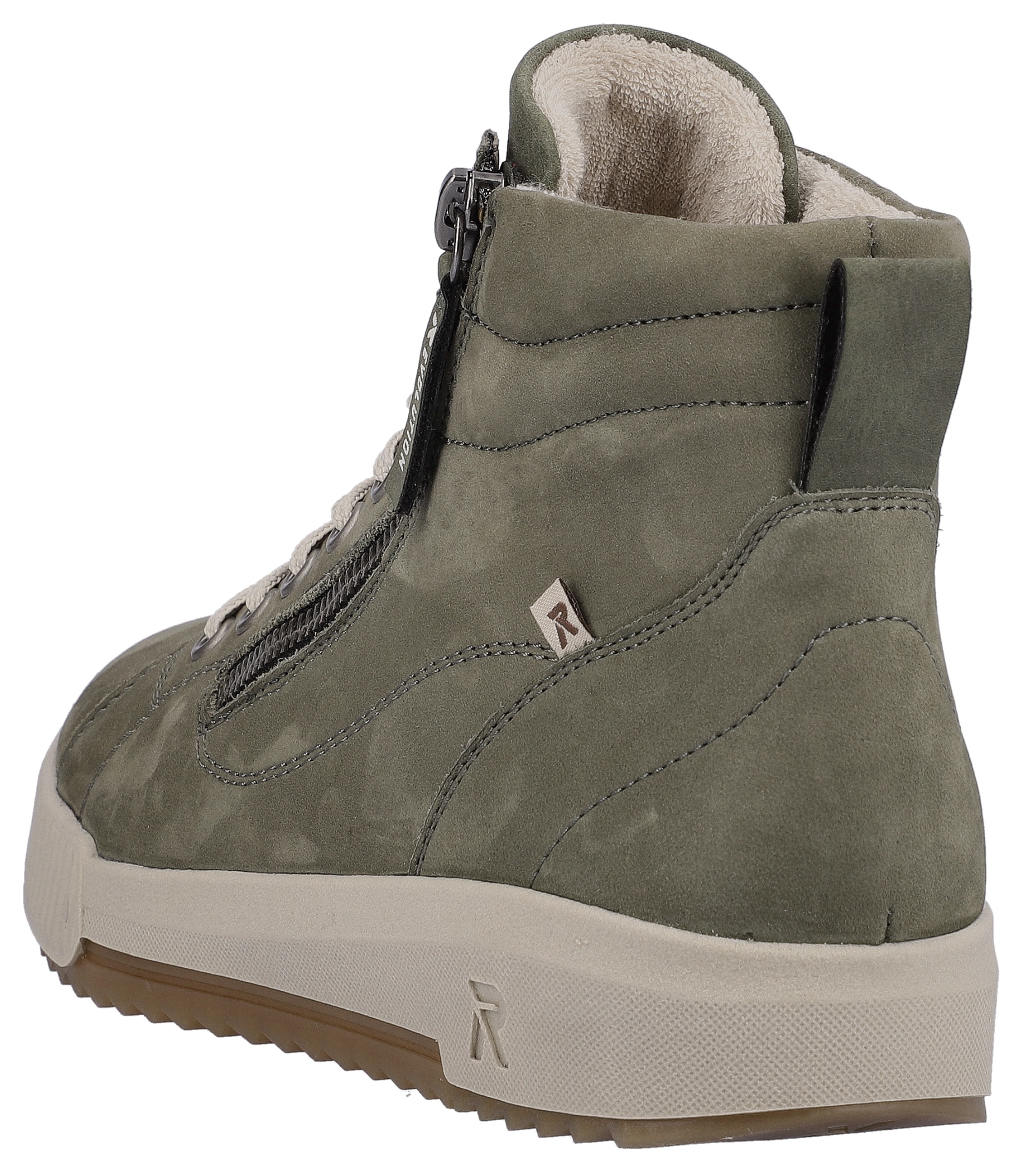 RIEKER Sport Schnürboots, Stiefelette, High Top Sneaker, Freizeitboots mit Reißverschluss