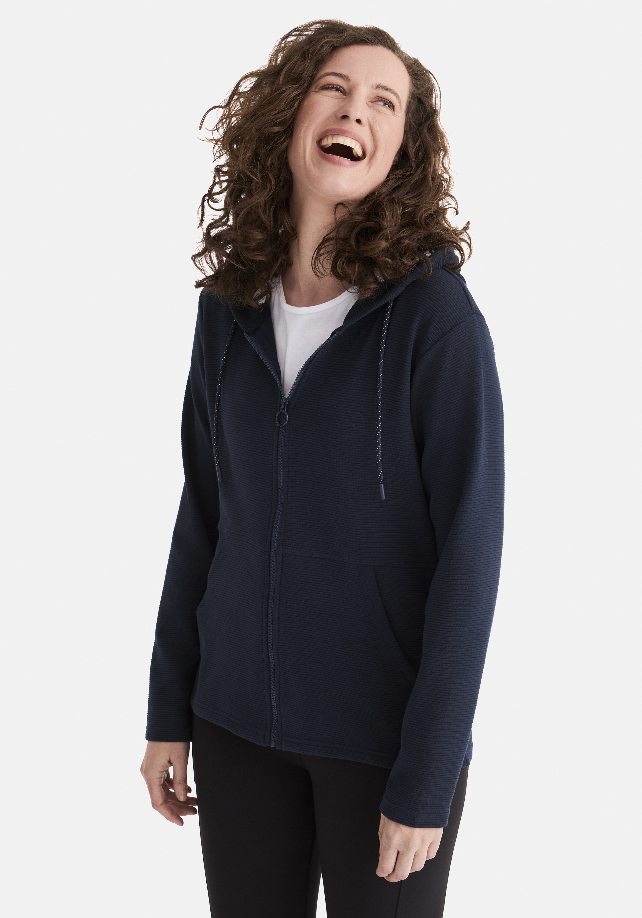 STOOKER WOMEN "JOANE mit Kapuze Strickfleecejacke" Sweatjacke Kapuze figurumspielend Moderner Sport-Look für Damen