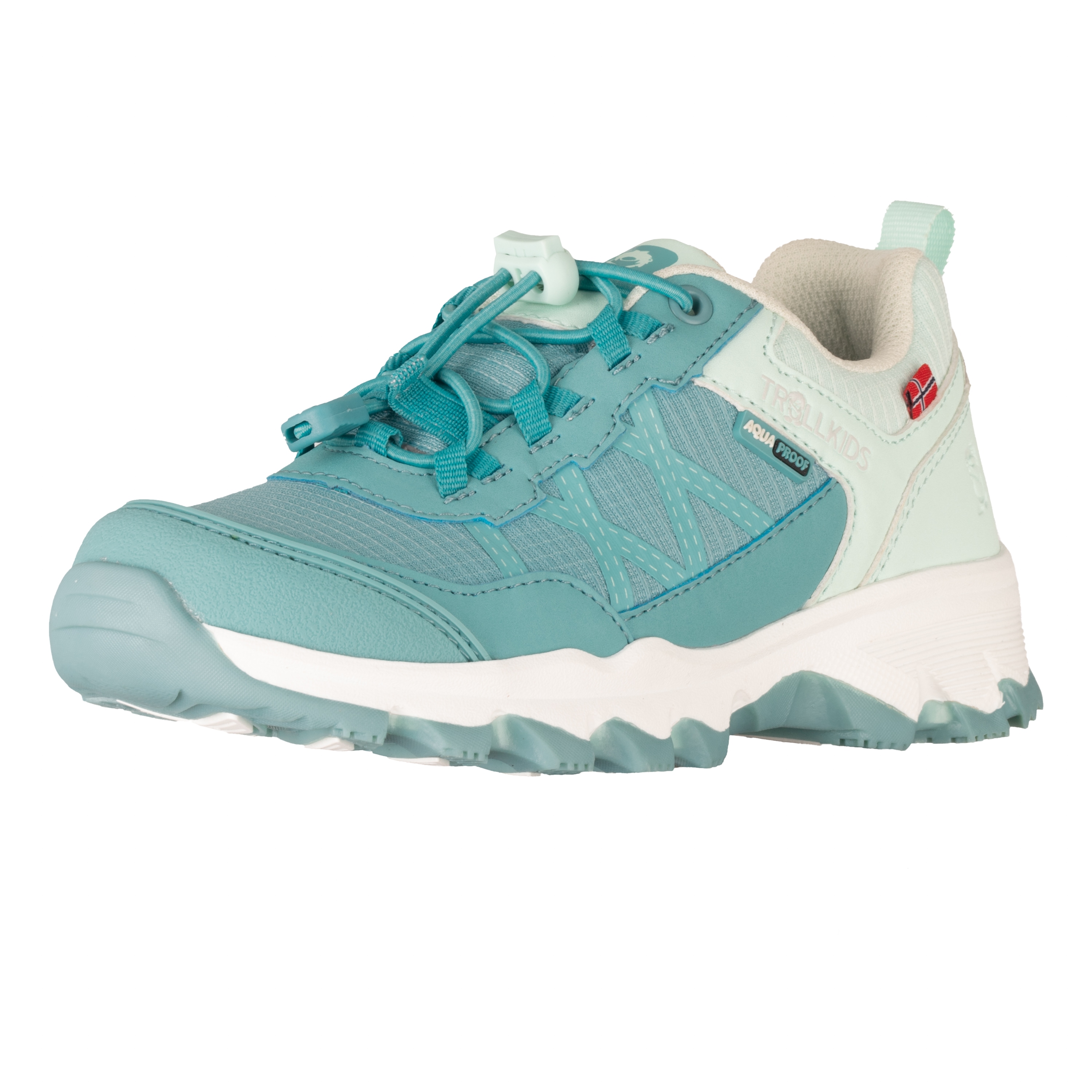 TROLLKIDS Kinder Outdoorschuh "KIDS TROLLTUNGA HIKER LOW XT", Gr. 28aqua haze, aqua marble, Synthetik, Textil, Schuhe, wasserdicht