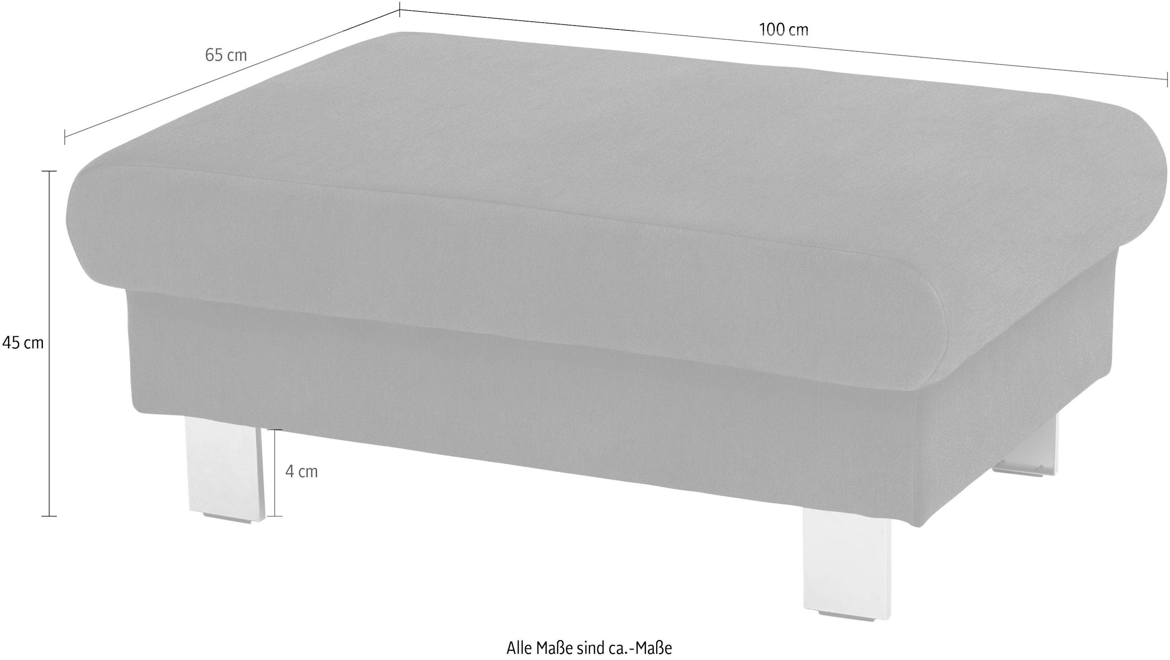 COTTA Polstergarnitur »Komaris«, (Set), Set: bestehend aus Wohnlandschaft und Hocker, Kopfteilverstellung