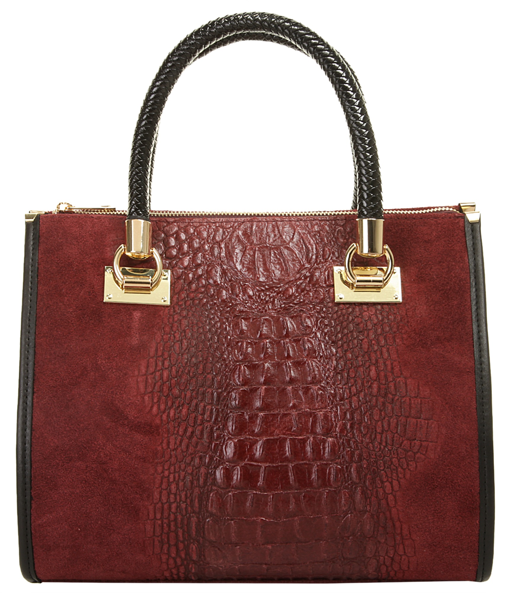 Cluty Henkeltasche, echt Leder, Made in Italy