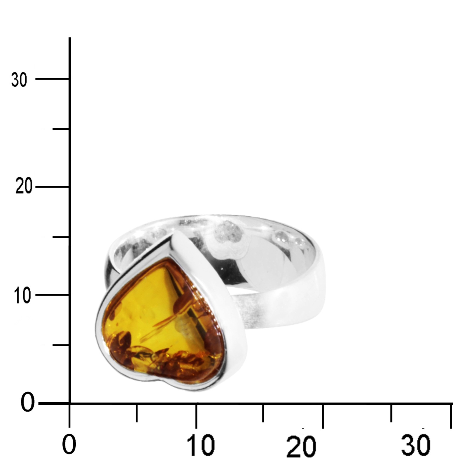 Fingerring OSTSEE-SCHMUCK "- Herz - Silber 925/000 - Bernstein" Gr. 54, silber (silber 925, silberfarben, weiß), Fingerringe, Damen, 54, Fingerring 2