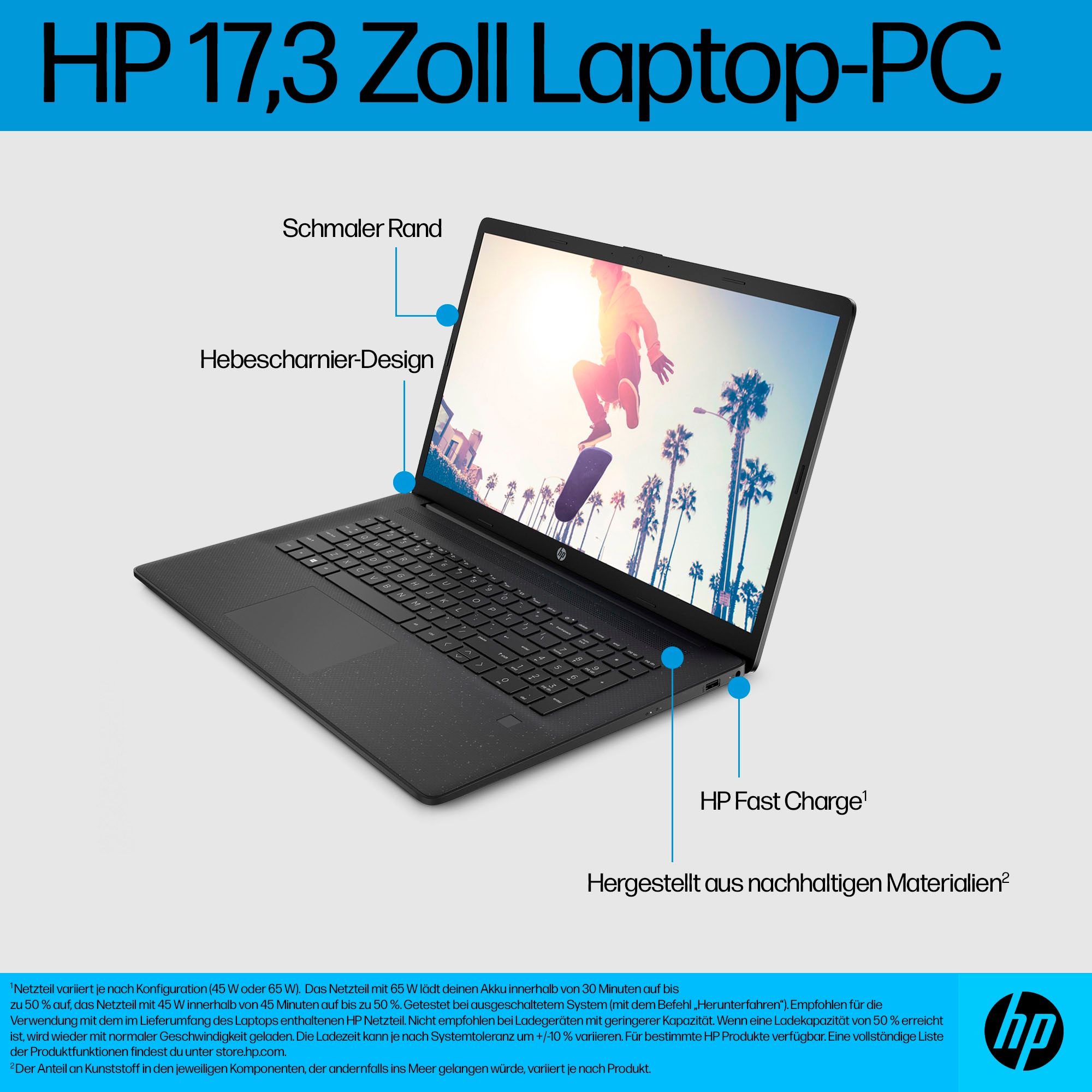 HP Notebook »17-cp AMD«, 43,9 cm, / 17,3 Zoll, AMD, Ryzen 7, Radeon Graphics, 1000 GB SSD