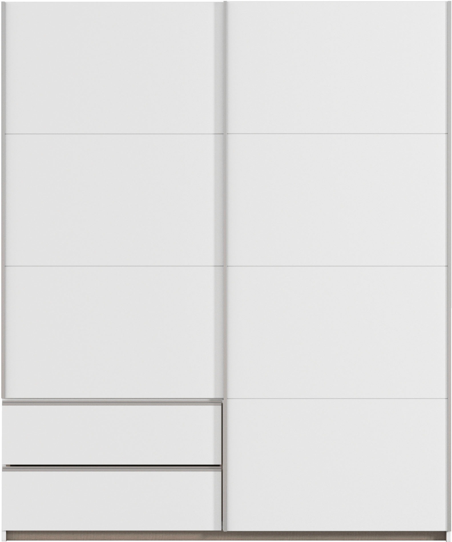 rauch Schwebetürenschrank »Kleiderschrank Schrank Garderobe Wäscheschrank SEVILLA«, (in 3 verschiedenen Ausstattungen BASIC/CLASSIC/PREMIUM), Metall-Griffleisten alufarben oder Graumetallic MADE IN GERMANY