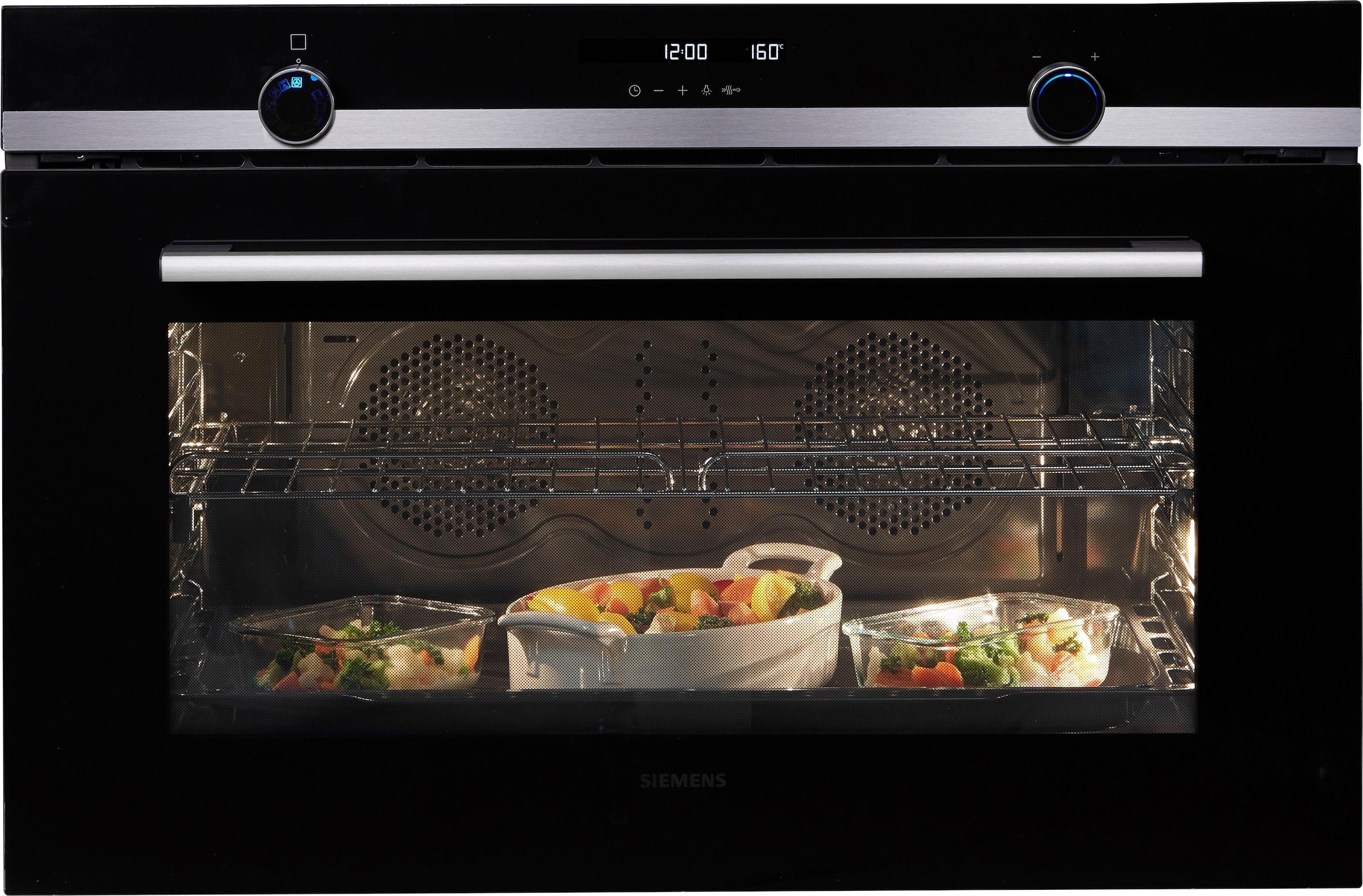 SIEMENS Einbaubackofen »VB578D0S0«, iQ500, VB578D0S0, mit 1-fach-Teleskopauszug, touchControl