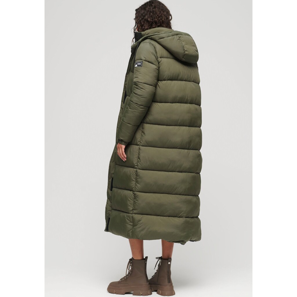 Superdry Steppjacke »RIPSTOP LONGLINE PUFFER JACKET«, mit Kapuze