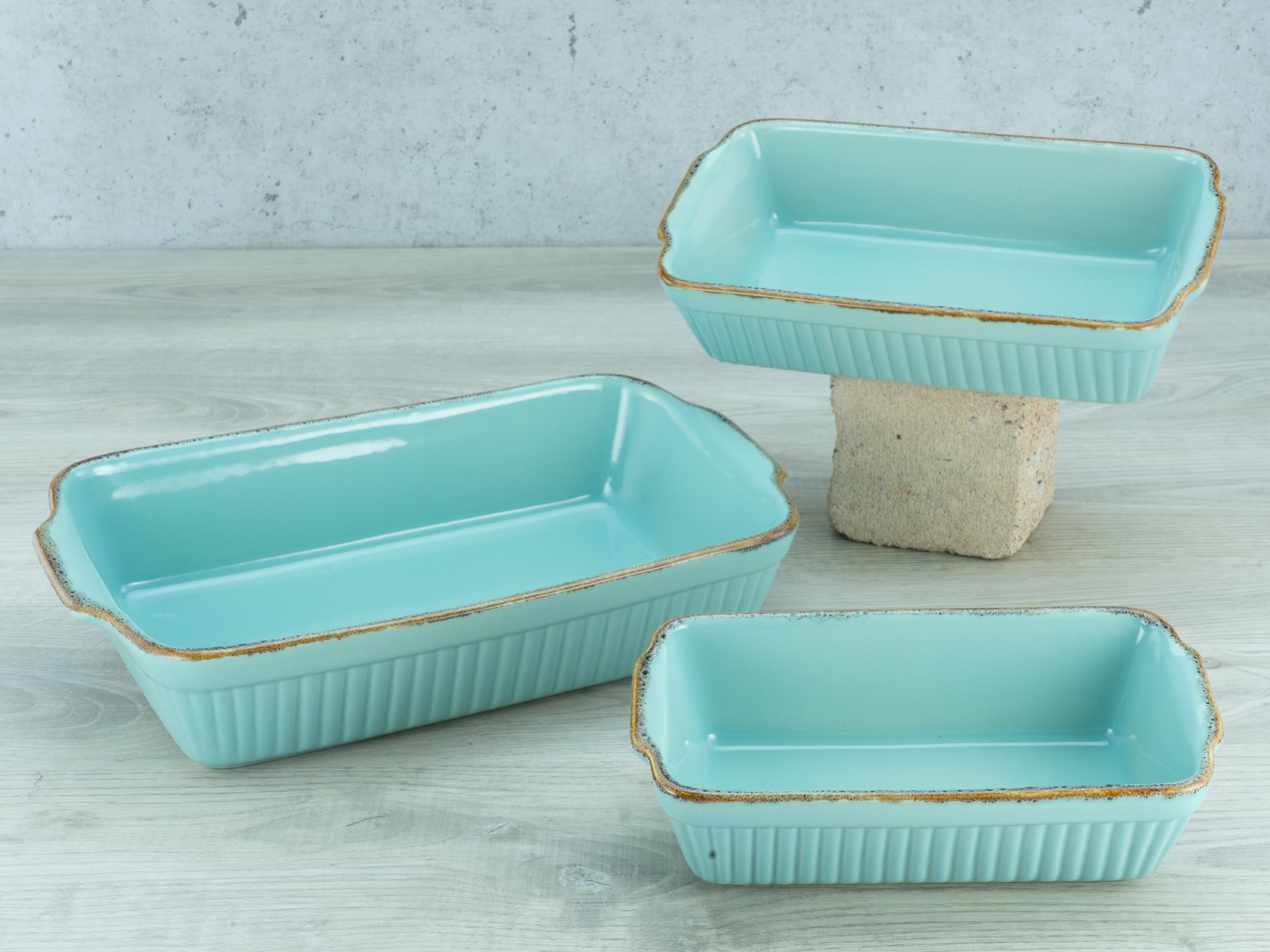 CreaTable Auflaufform »Classic Vintage«, Steinzeug, (1 St.), mit markantem Streifendekor, 20 x 34 cm