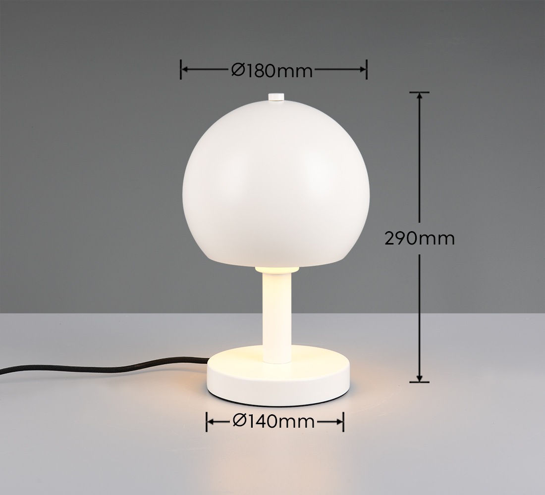 Leonique Tischlampe »Christelle, Deko Tischleuchte mit Metallschirm Ø 18cm Höhe 29cm«, 1 flammig, Leuchtmittel E27 | Leuchtmittel wechselbar, exkl 1x E27 max 10W, indirektes Licht, Lichtaustritt nur nach unten