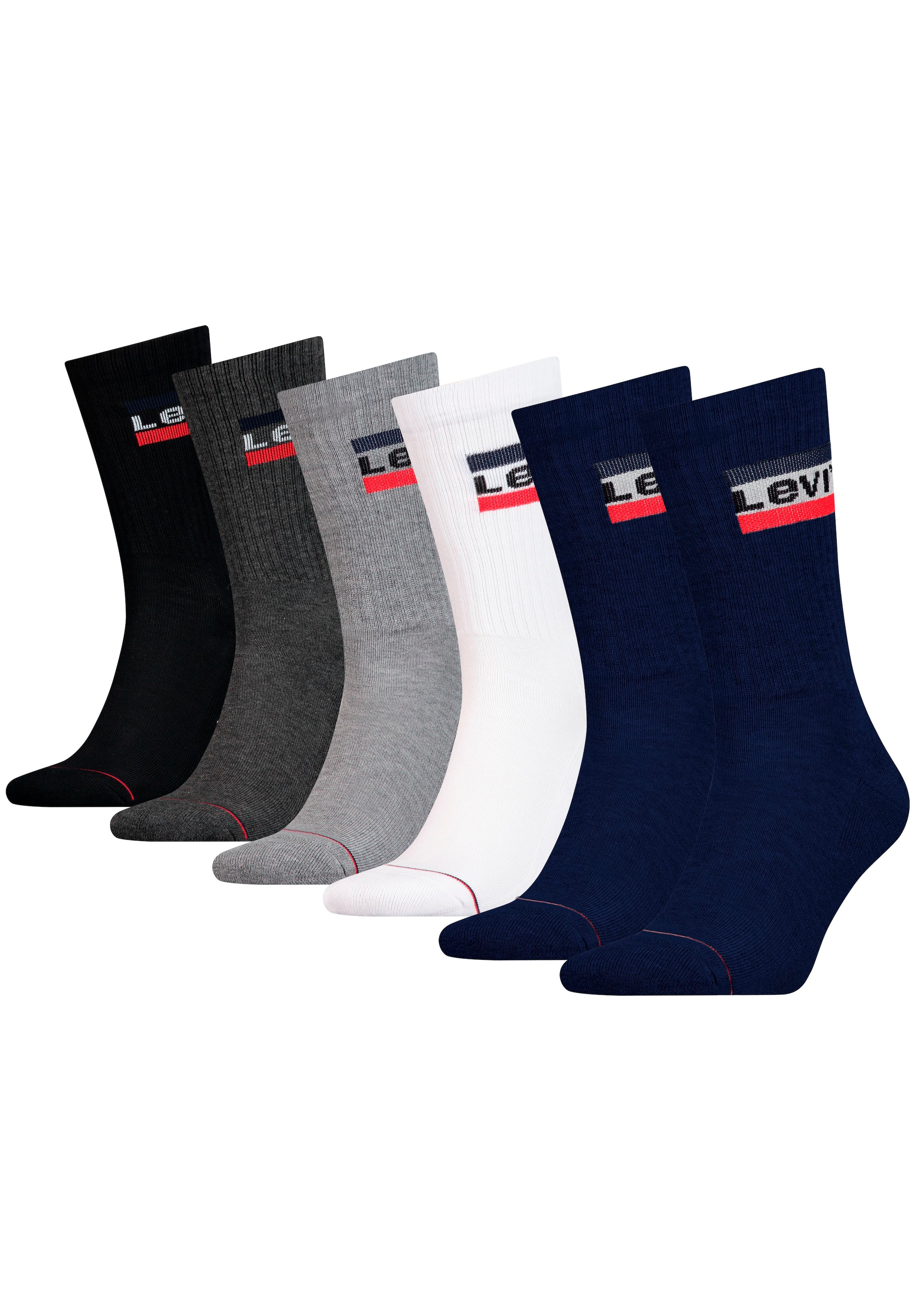 Levis Socken, (Packung, 6 Paar), mit breitem Logobund günstig online kaufen