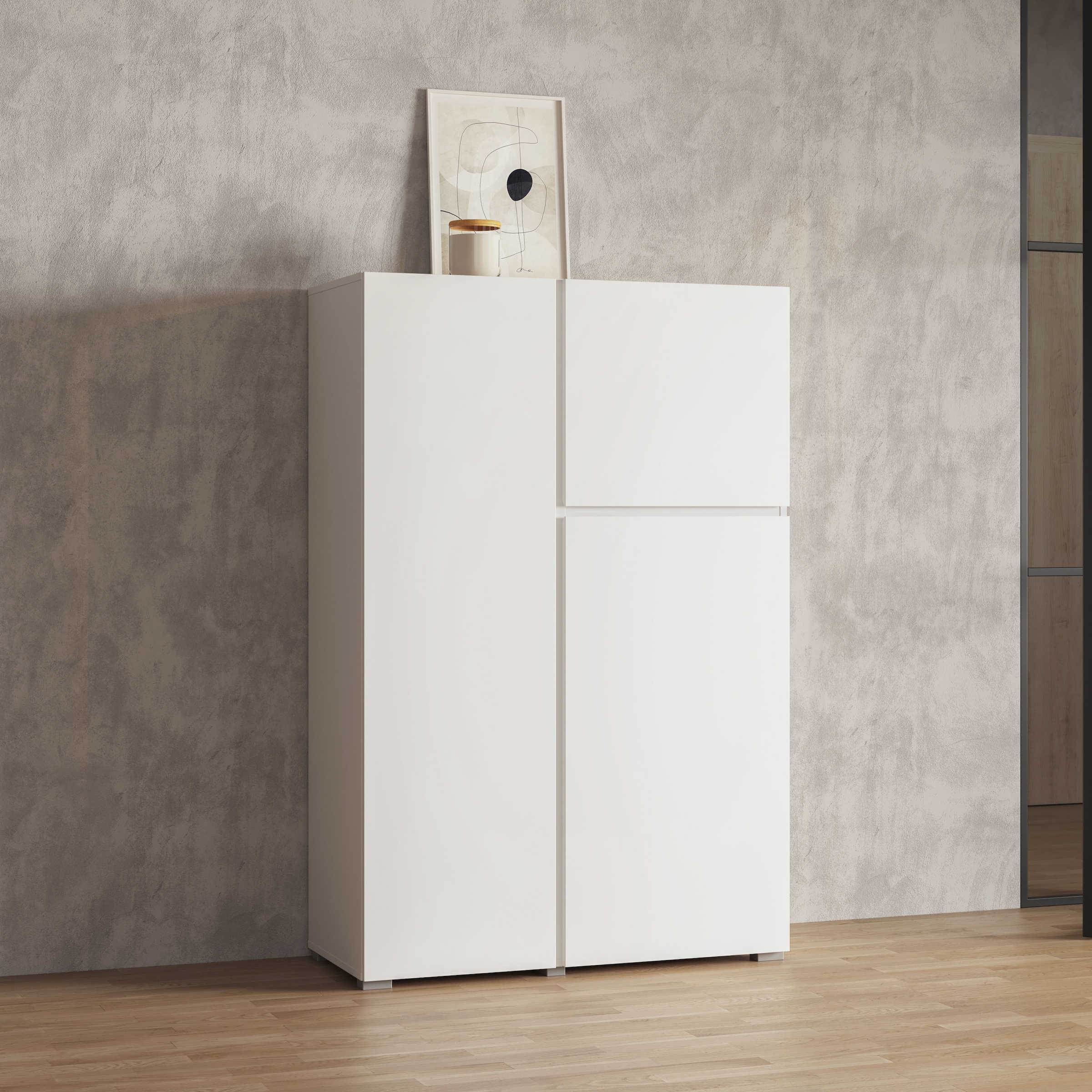OTTO home Highboard "Metric, Breite 92cm, moderne grifflose Hochkommode 3 T günstig online kaufen
