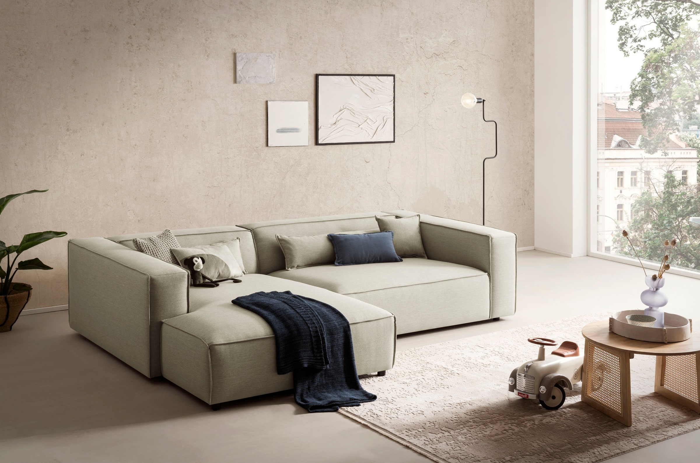 LeGer Home by Lena Gercke Ecksofa "PIARA XXL, Big-Sofa, Cord, Leinenoptik o günstig online kaufen