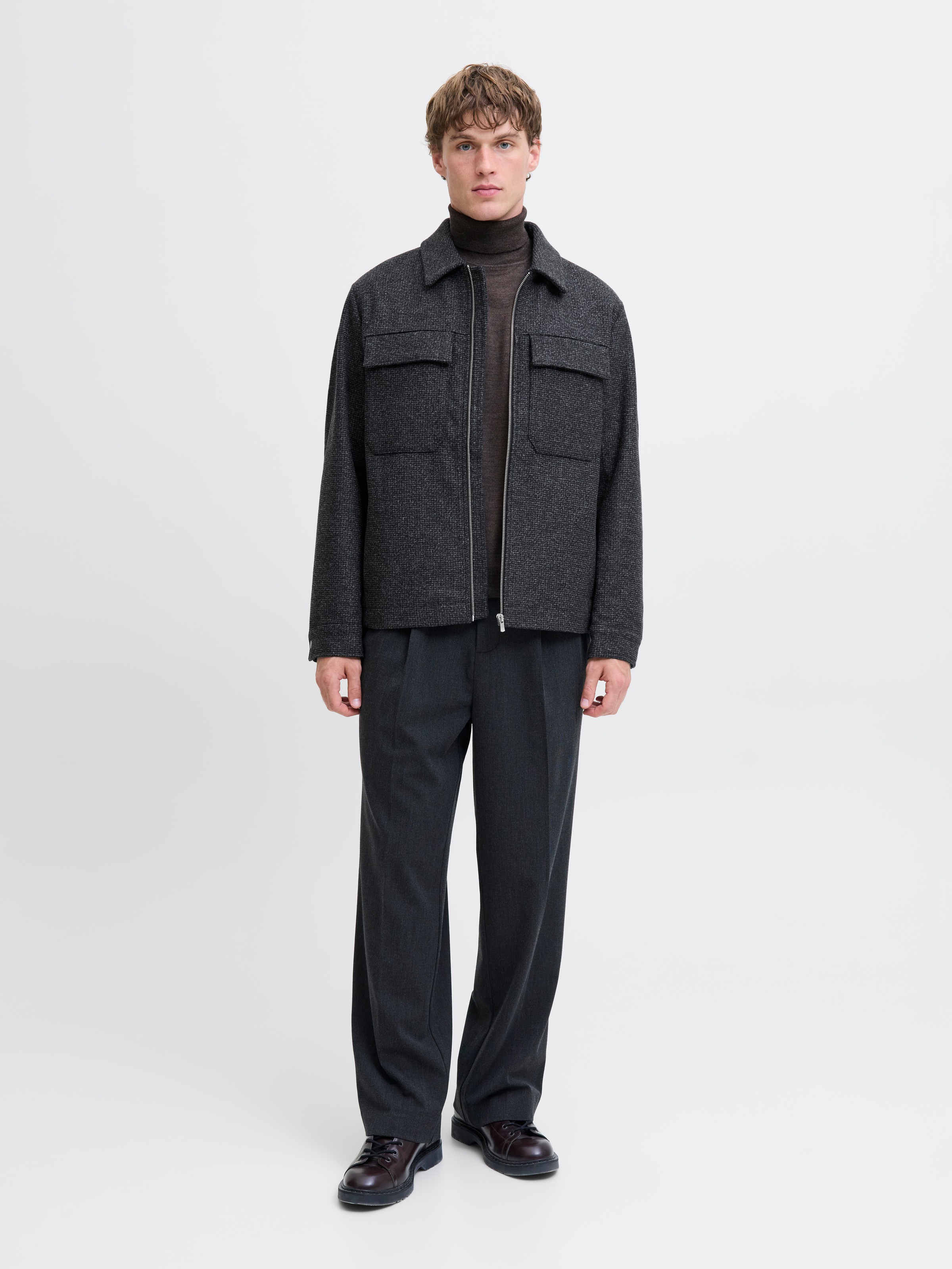 Jack & Jones Wolljacke »JPRCCRUSSEL WOOL BLEND JACKET SN« ohne Kapuze