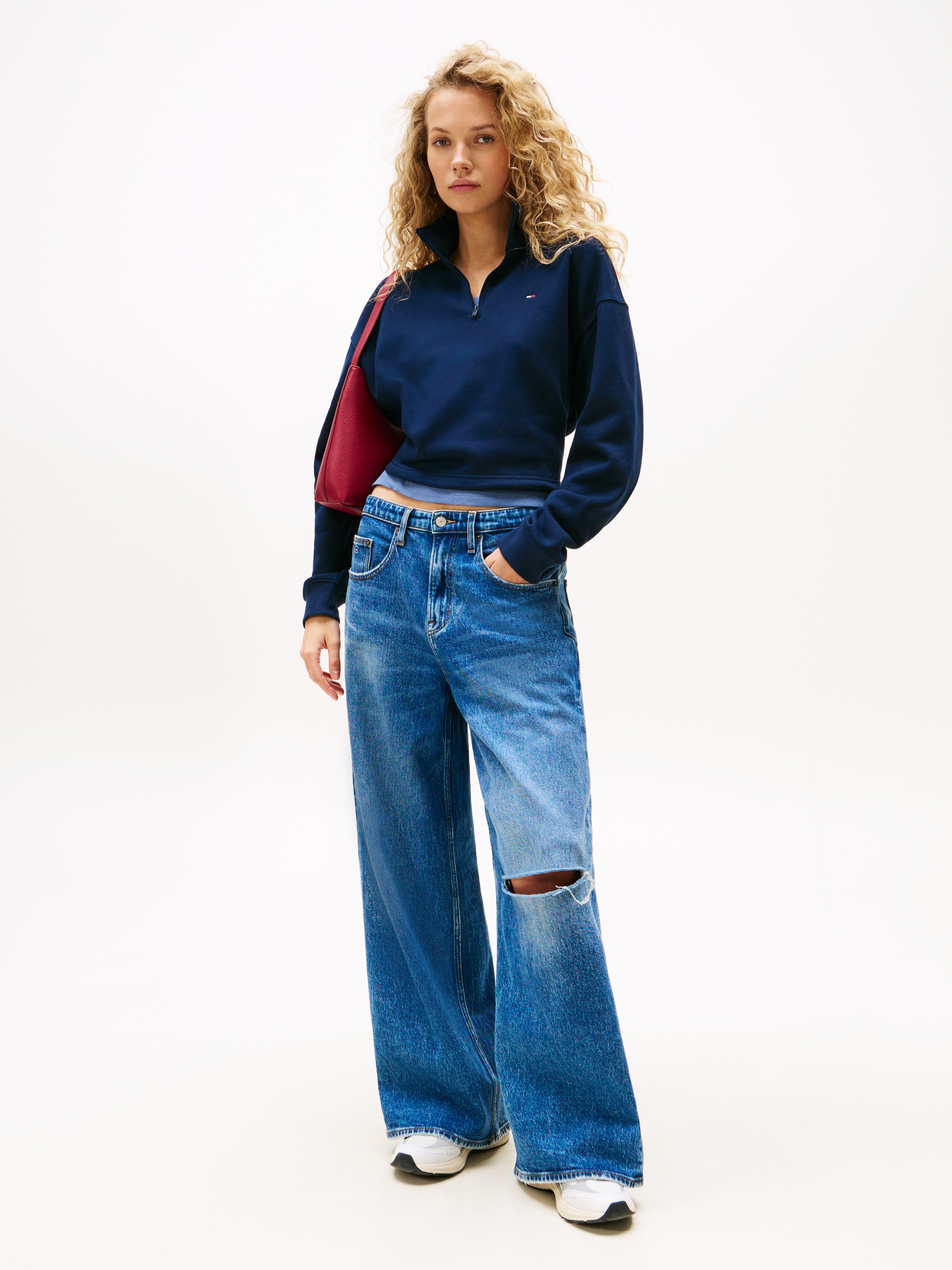 Tommy Jeans Sweatshirt "TJW BXY CRP 1/4 ZIP MOCK NECK" günstig online kaufen