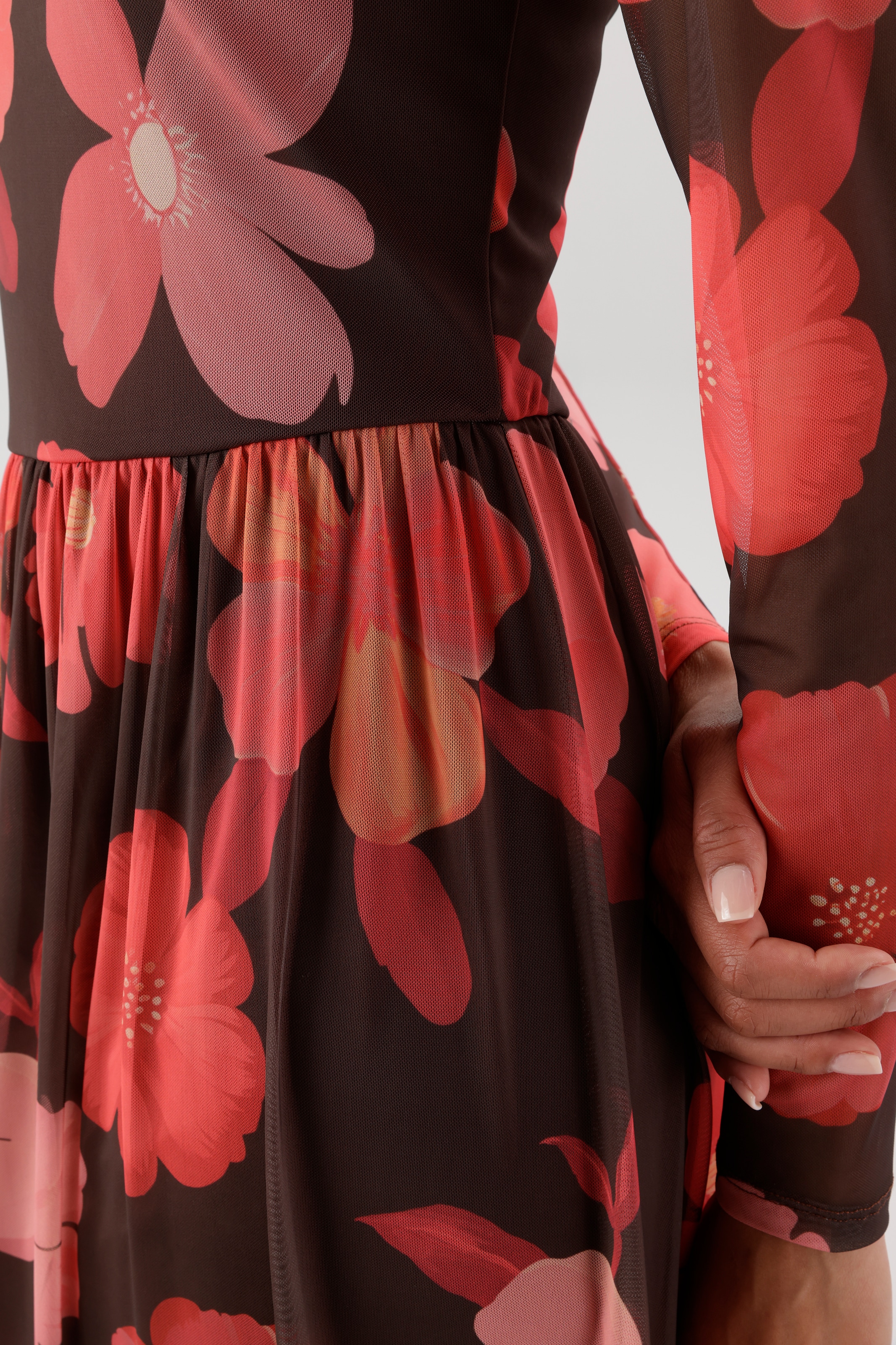 Aniston SELECTED Midikleid in Mesh-Qualität und Gummizug in der Taille - NEUE KOLLEKTION