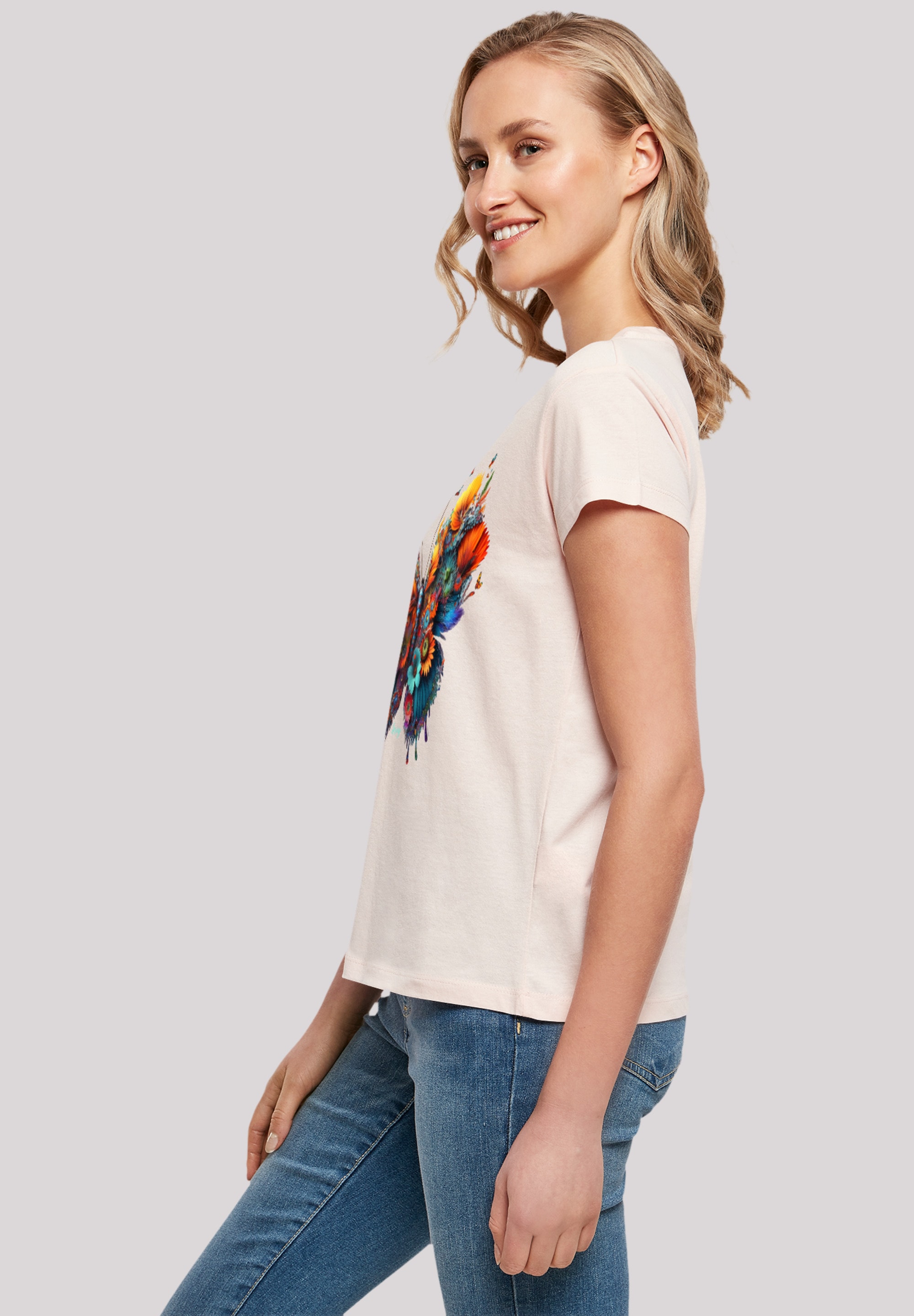 F4NT4STIC T-Shirt »Schmetterling Blume«, Print