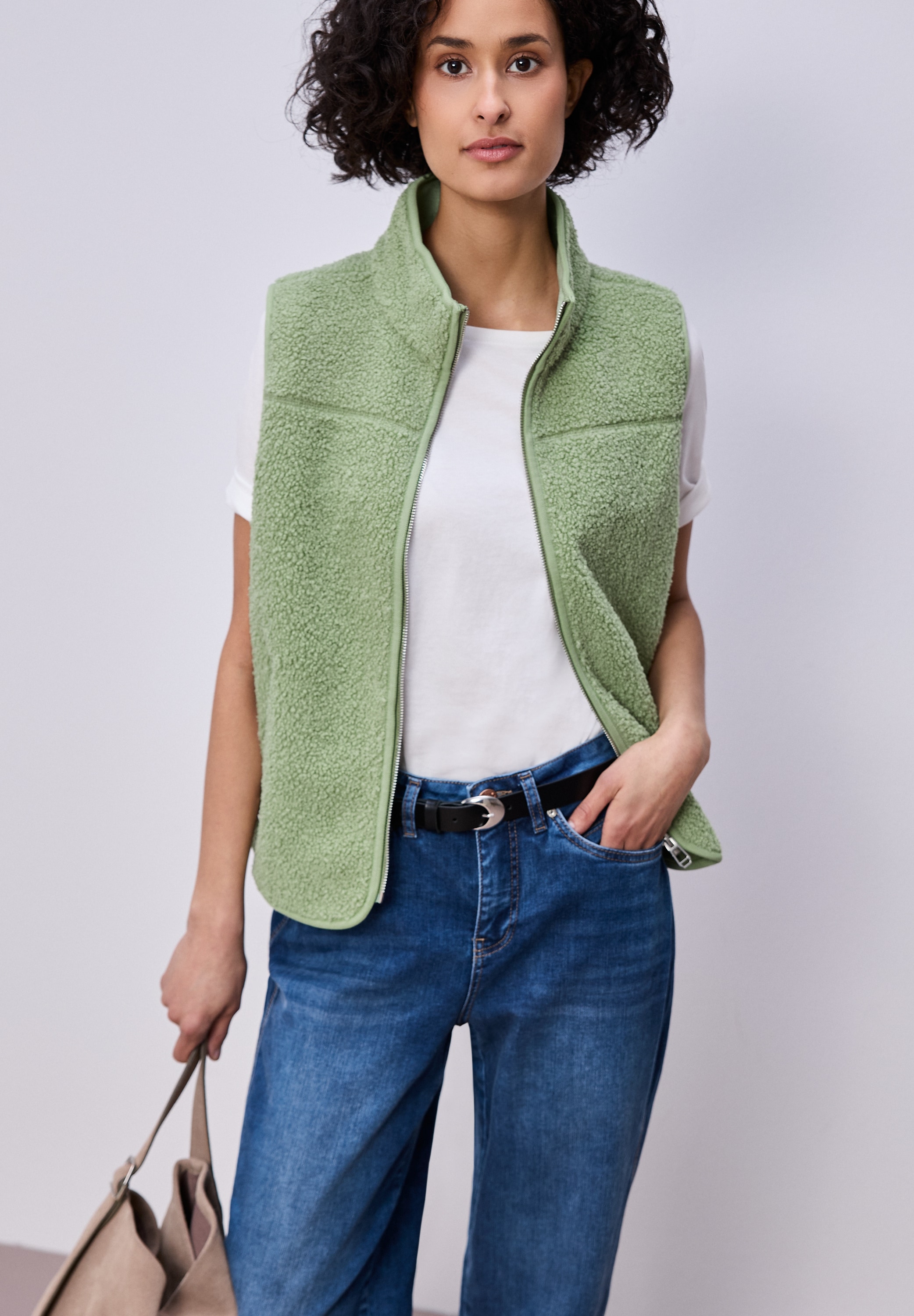 STREET ONE Fellweste mit Stehkragen günstig online kaufen