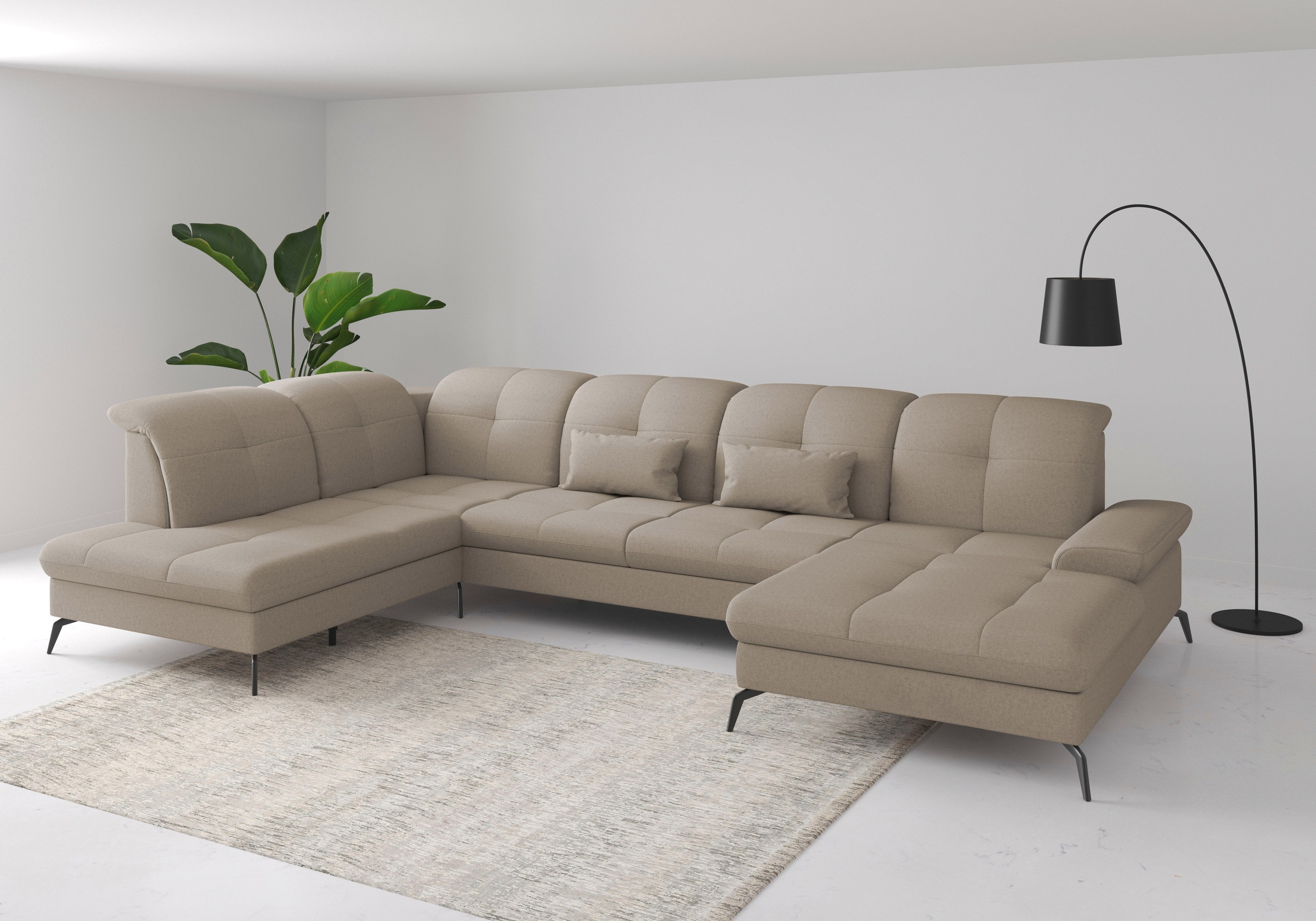 sit&more Wohnlandschaft "Amica, U-Form, inkl. Sitztiefenverstellung und Arm günstig online kaufen