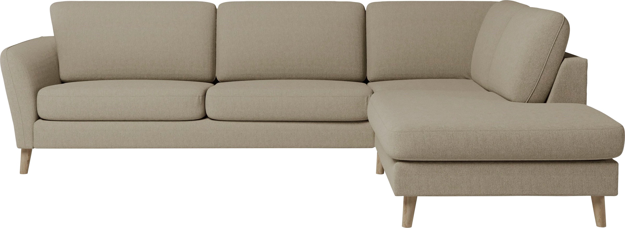 Home affaire Ecksofa »MARSEILLE 278/202 cm, L-Form, Ottom. rechts/links«, Massivholzbeine aus Eiche, in verschieden Bezügen und Farbvarianten
