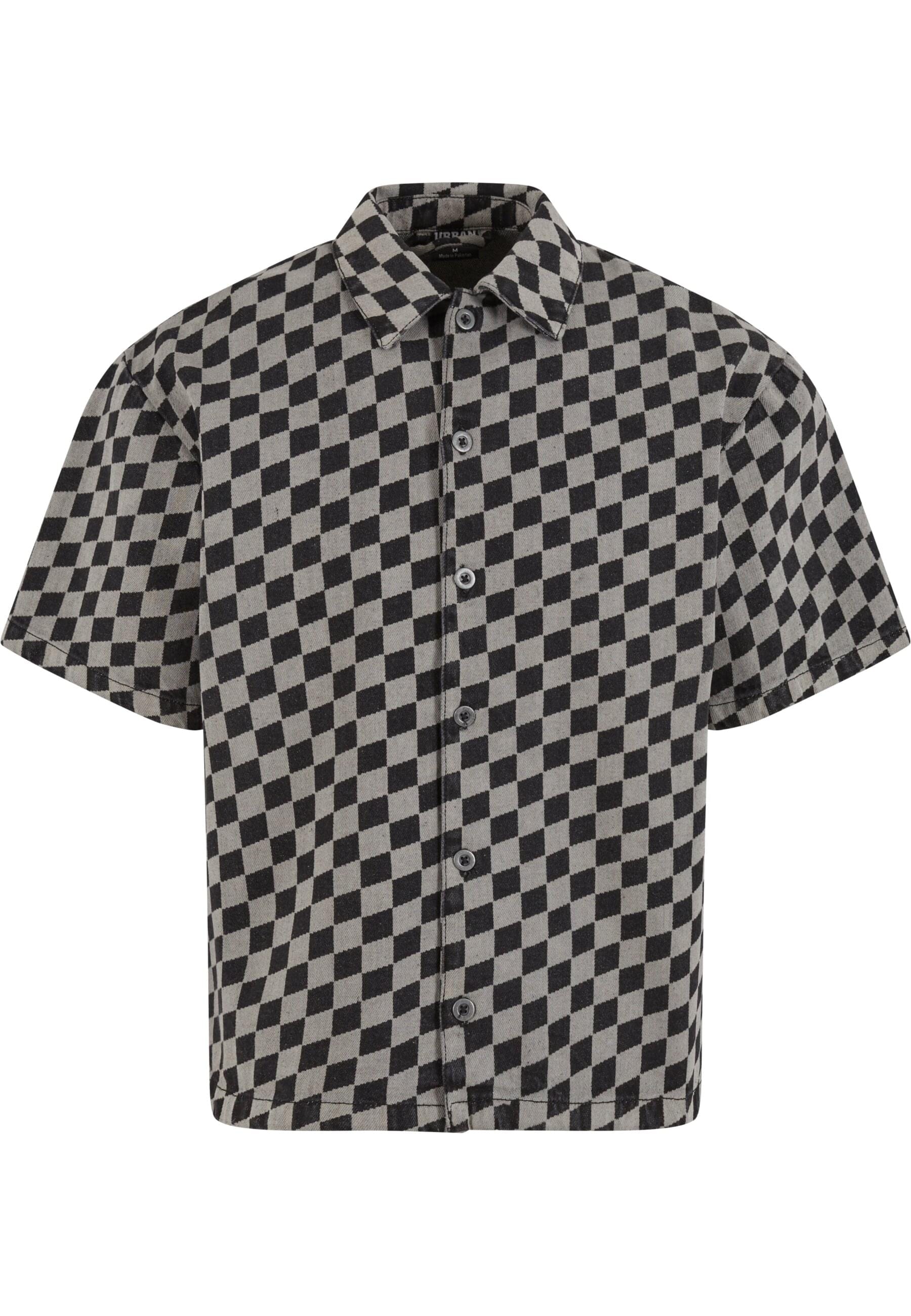 URBAN CLASSICS Langarm-Poloshirt "Urban Classics Laser Check Printed Boxy S günstig online kaufen