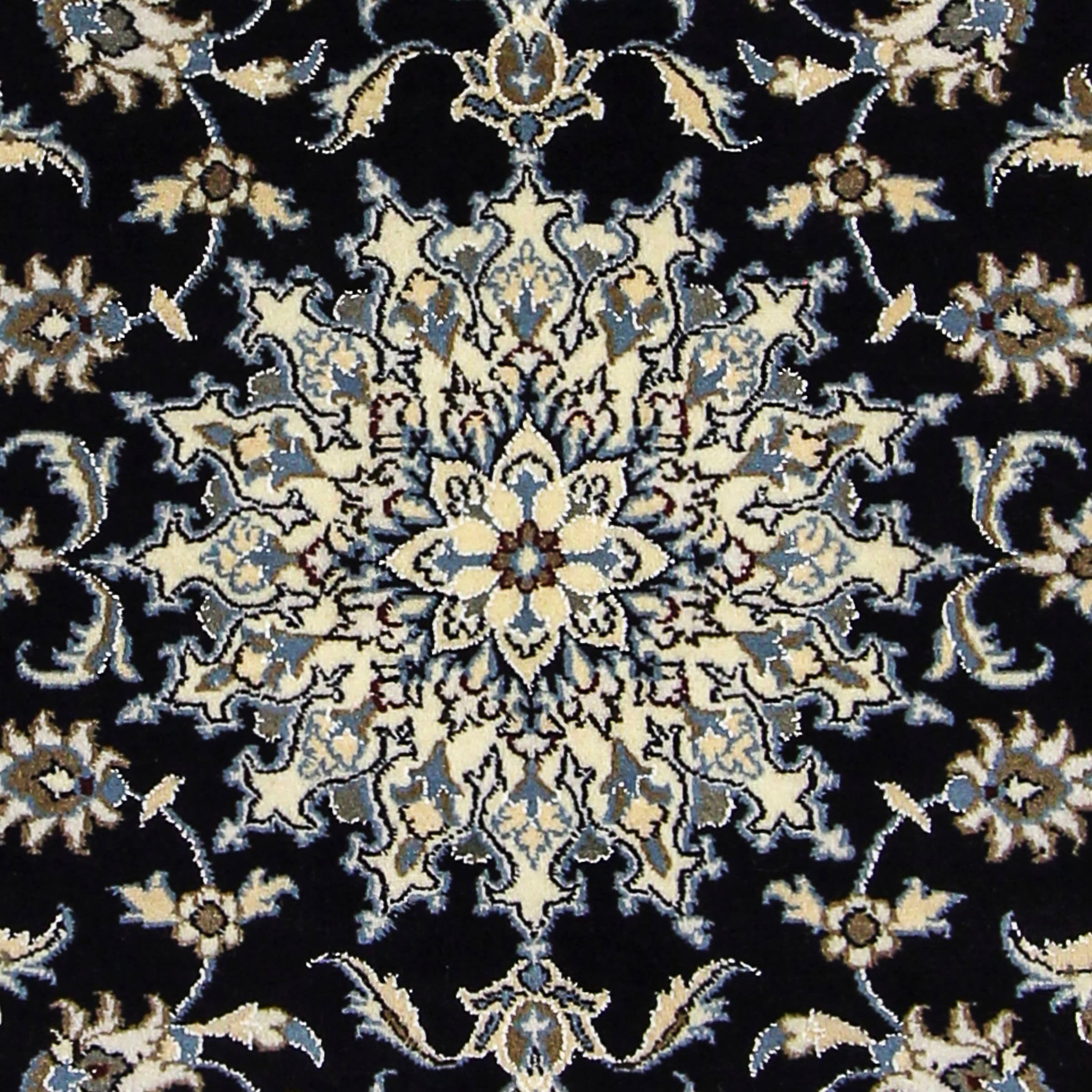 morgenland Orientteppich »Perser - Nain - 198 x 119 cm - dunkelblau«, rechteckig, Wohnzimmer, Handgeknüpft, Einzelstück mit Zertifikat