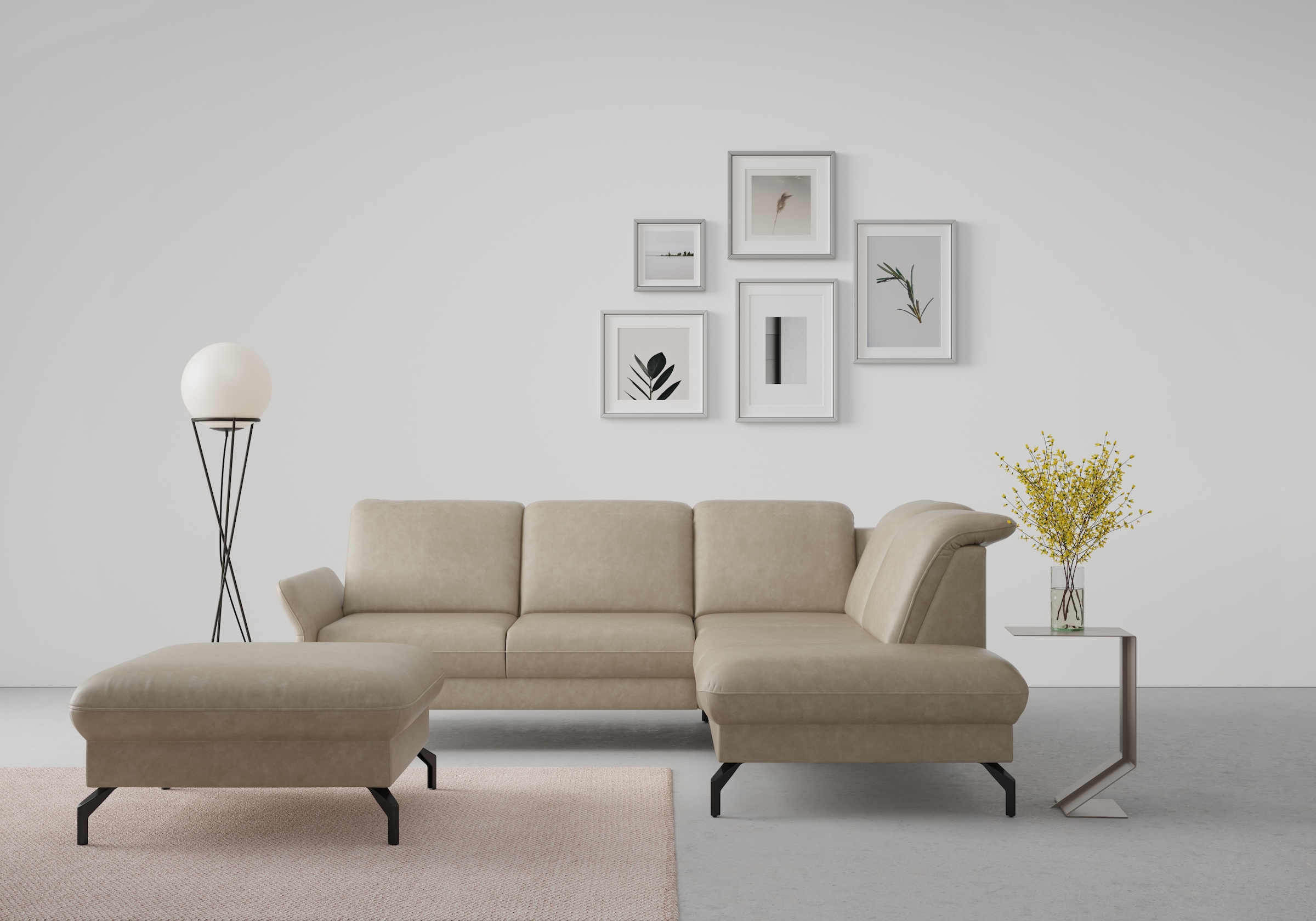 sit&more Ecksofa "Fashion L-Form" wahlweise mit Kopfteilverstellung und Vorziehsitz, motorisch