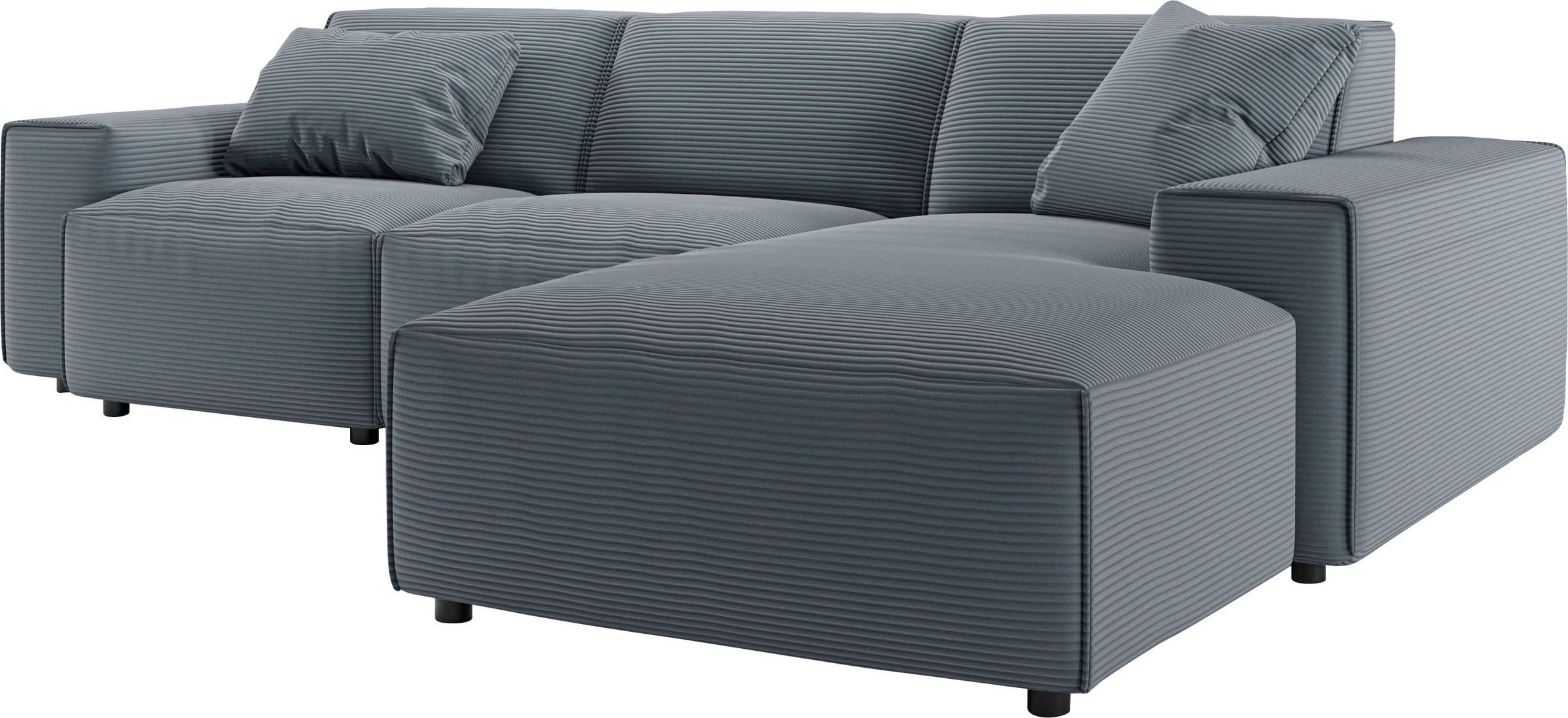 andas Ecksofa »Glimminge L-Form auch in Breitcord, Feincord + Easy care-Bezug,«, Breite 264, Zierkissen