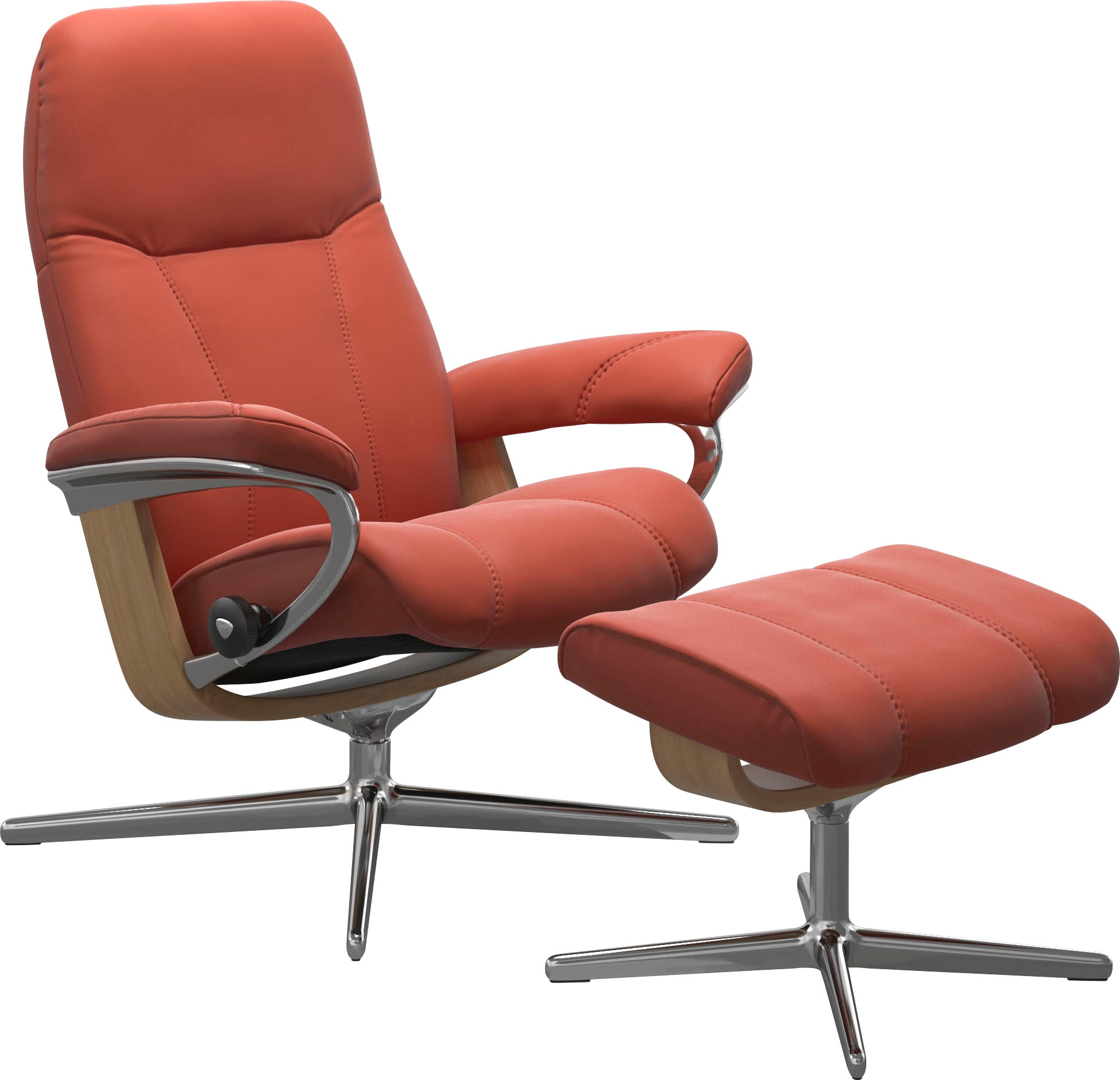 Stressless Fußhocker "Consul" mit Cross Base, Größe S, M & L, Holzakzent Eiche
