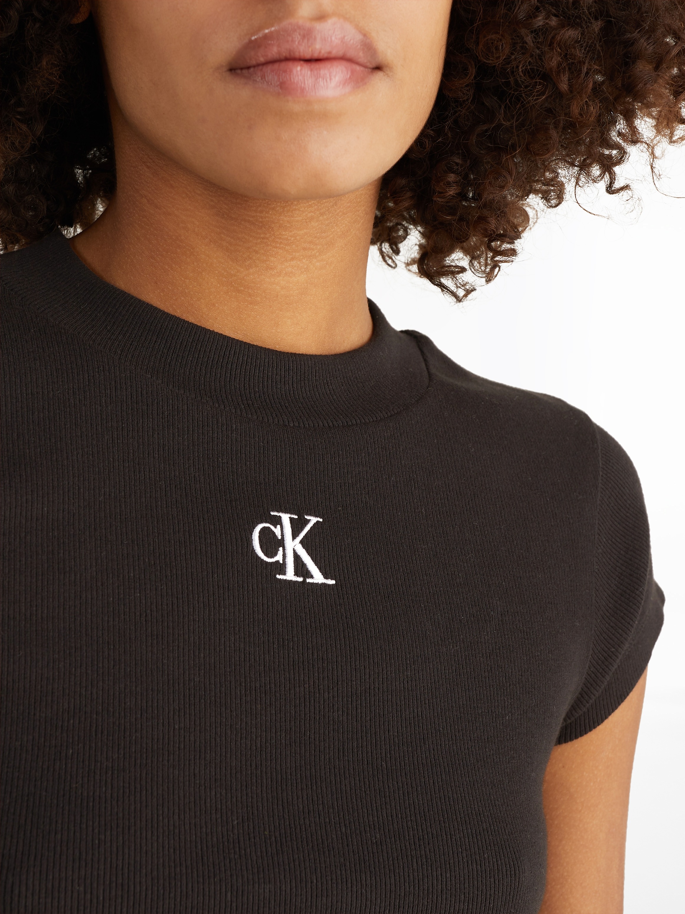 Calvin Klein Jeans T-Shirt »CK RIB BABY TEE«, in kurzer Form