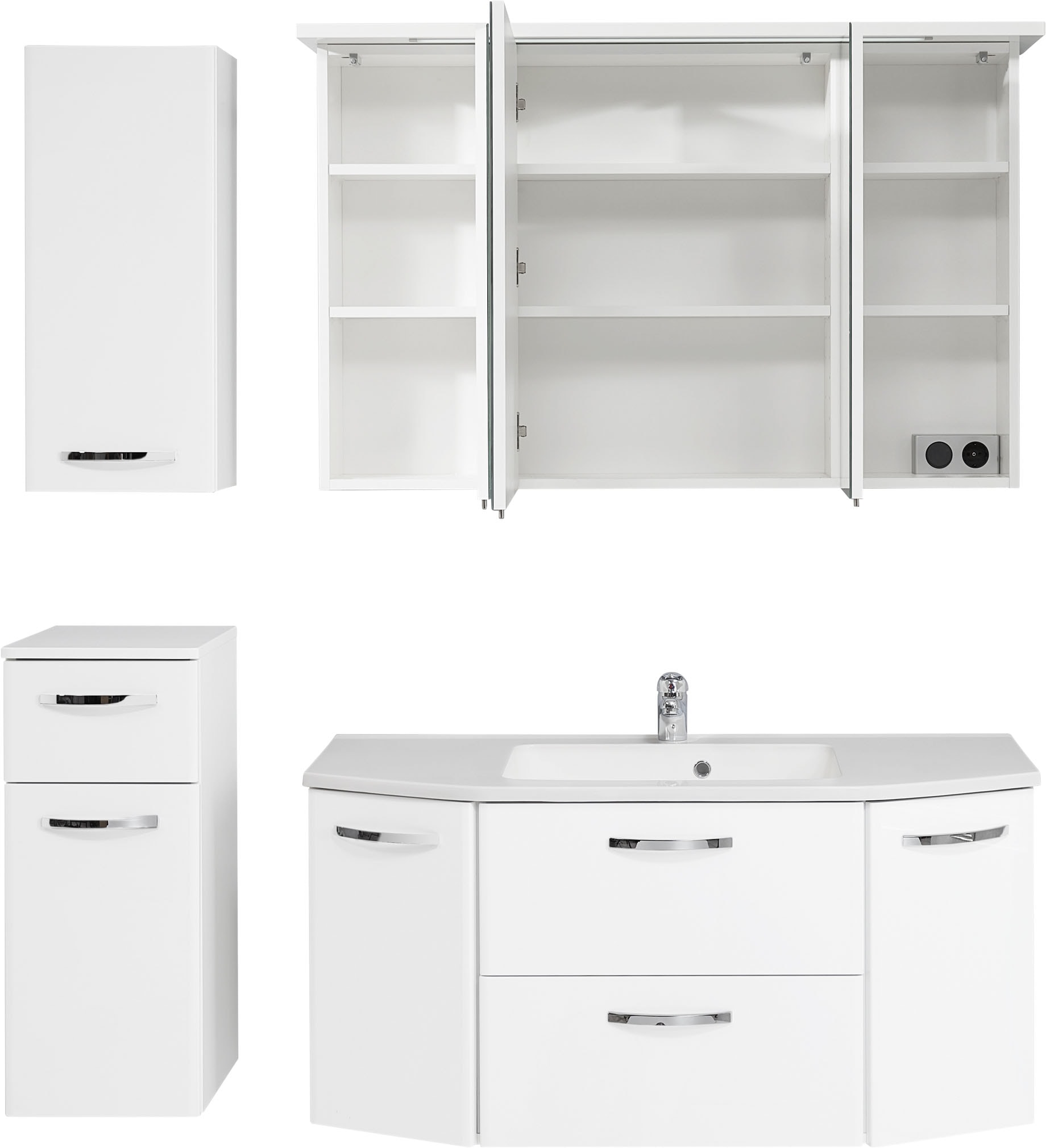 Saphir Badmöbel-Set »Quickset 326, 5-teilig, mit Mineralmarmorwaschtisch« 5 Stk. tlg.