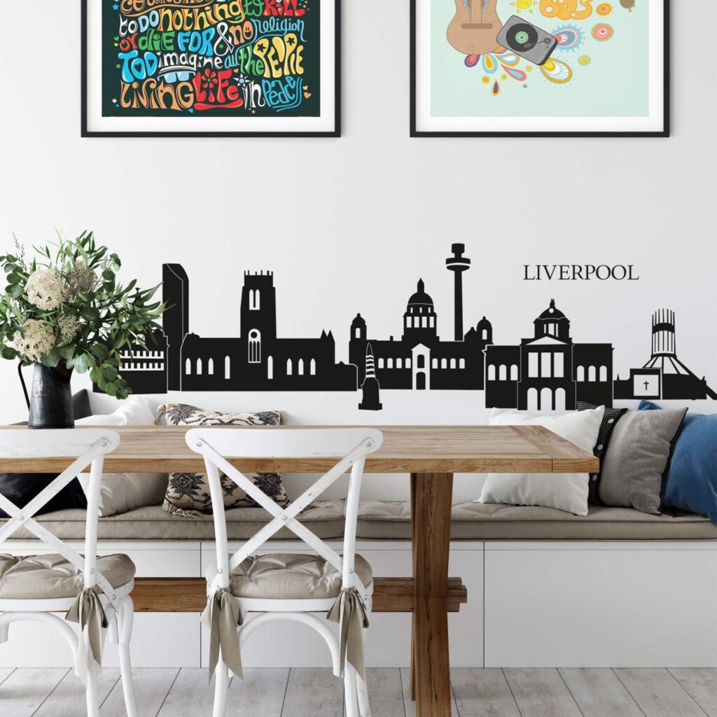 Wall-Art Wandtattoo »Stadt Skyline Liverpool 120cm«, (1 St.)