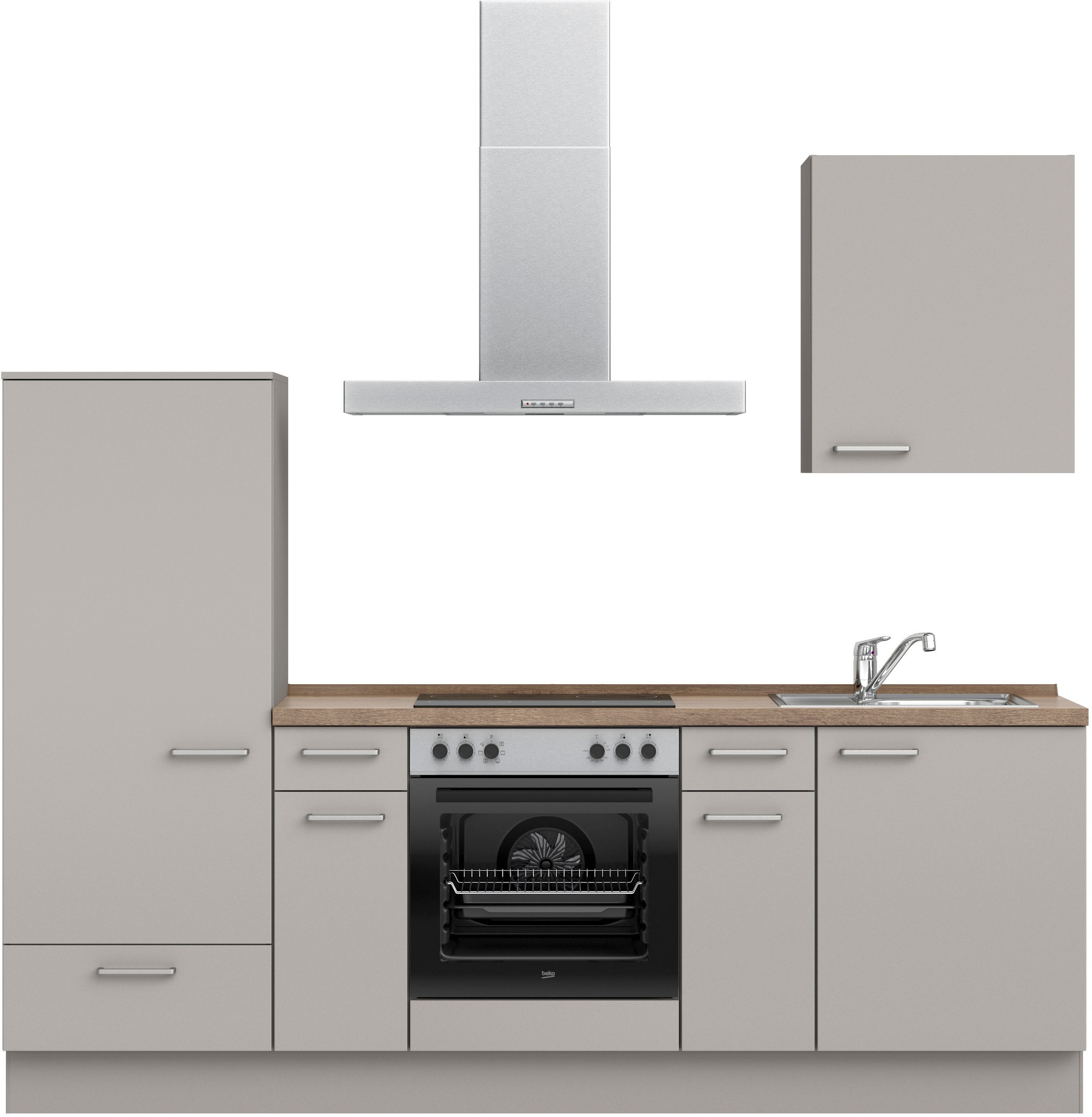 nobilia® Küchenzeile »"Touch I"« vormontiert, Ausrichtung wählbar, Breite 240 cm, wahlw. mit E-Geräten