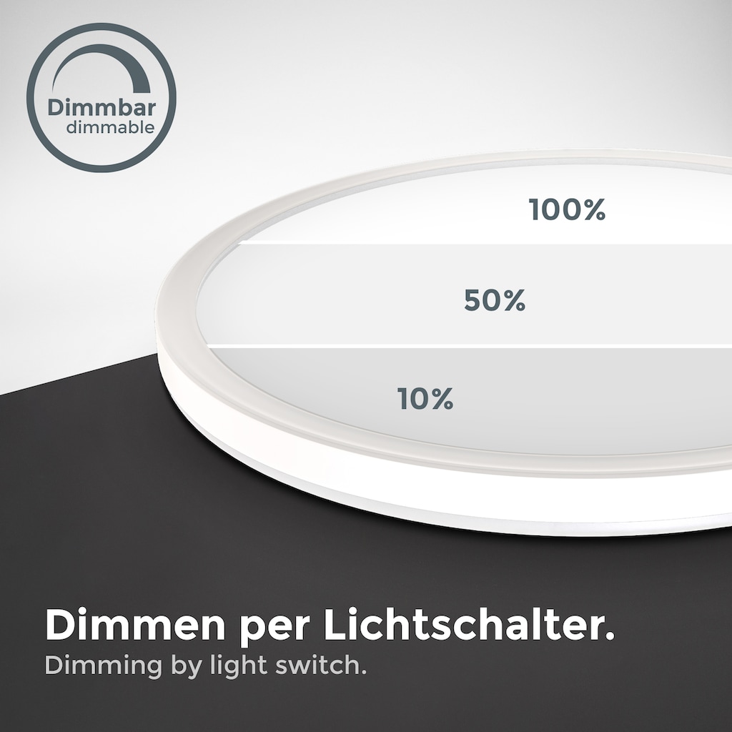 B.K.Licht Panel, 1 flammig-flammig, Deckenleuchte, dimmbar, ultra-flach, indirektes Licht, neutralweiß