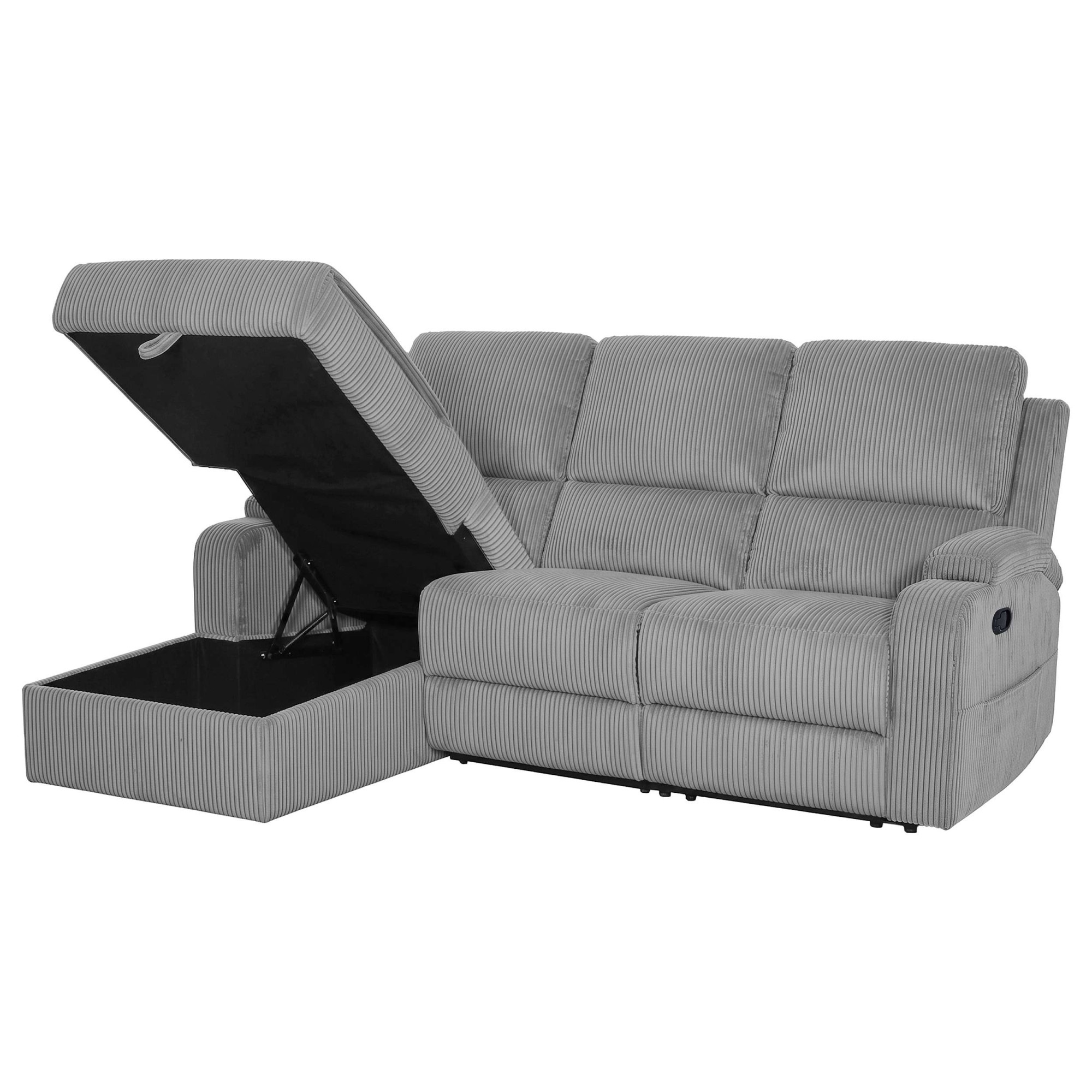 OTTO home Ecksofa »NAPORI Cord, Multimediasofa, L-Form« man. oder elektr. Relaxfuntion, USB-A bei elektr. Variante, Staukasten
