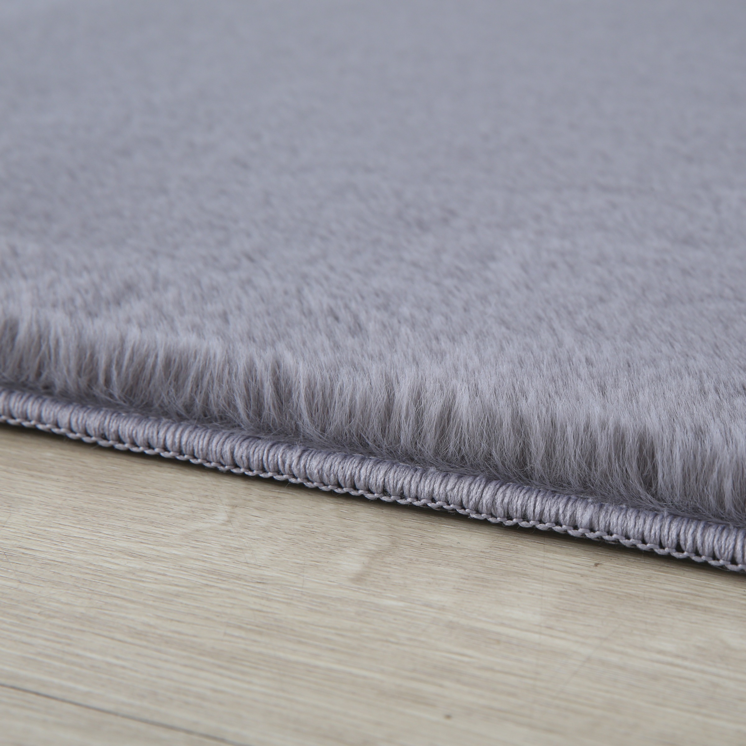 Ayyildiz Teppiche Hochflor-Teppich »POUFFY 5100«, rund, 20 mm Höhe, Läufer, weicher glatter Softflor, Kaninchen Fell Haptik, waschbar
