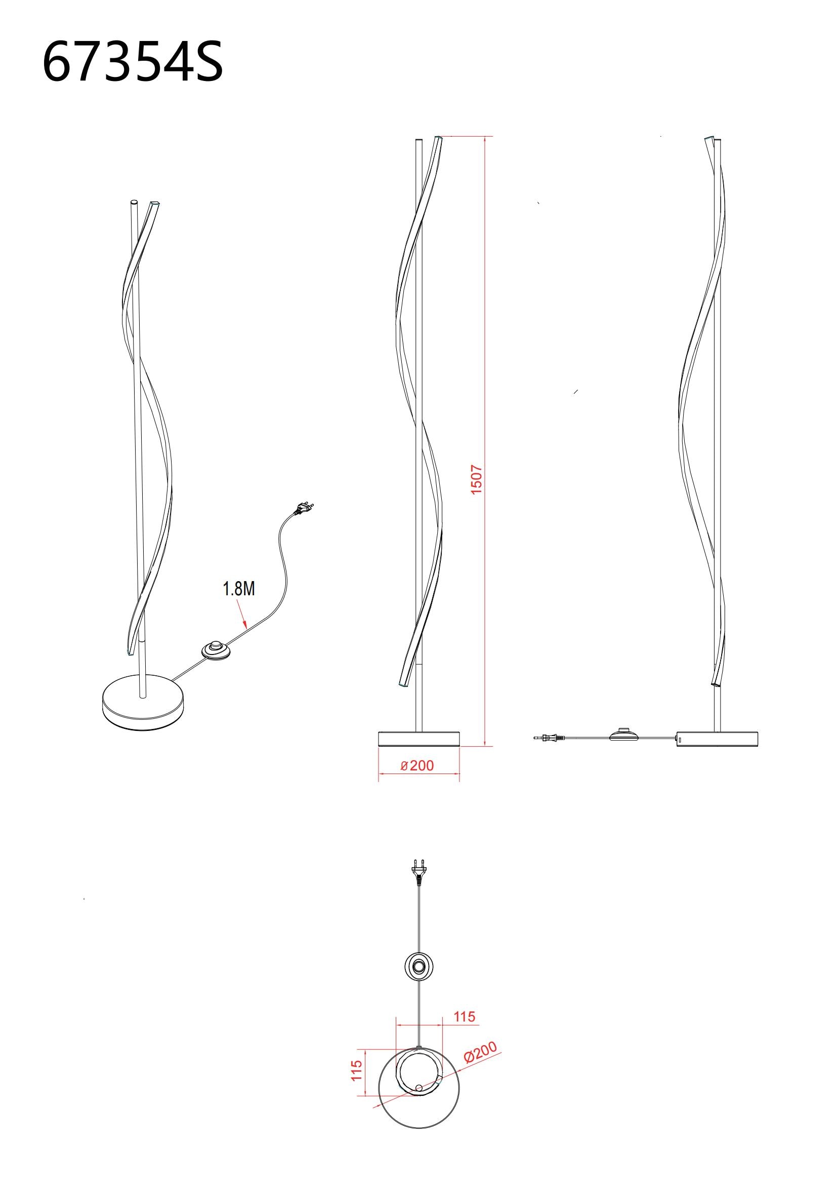 GLOBO LIGHTING Stehlampe »WATKINS« LED-Modul 1 Stk. Warmweiß